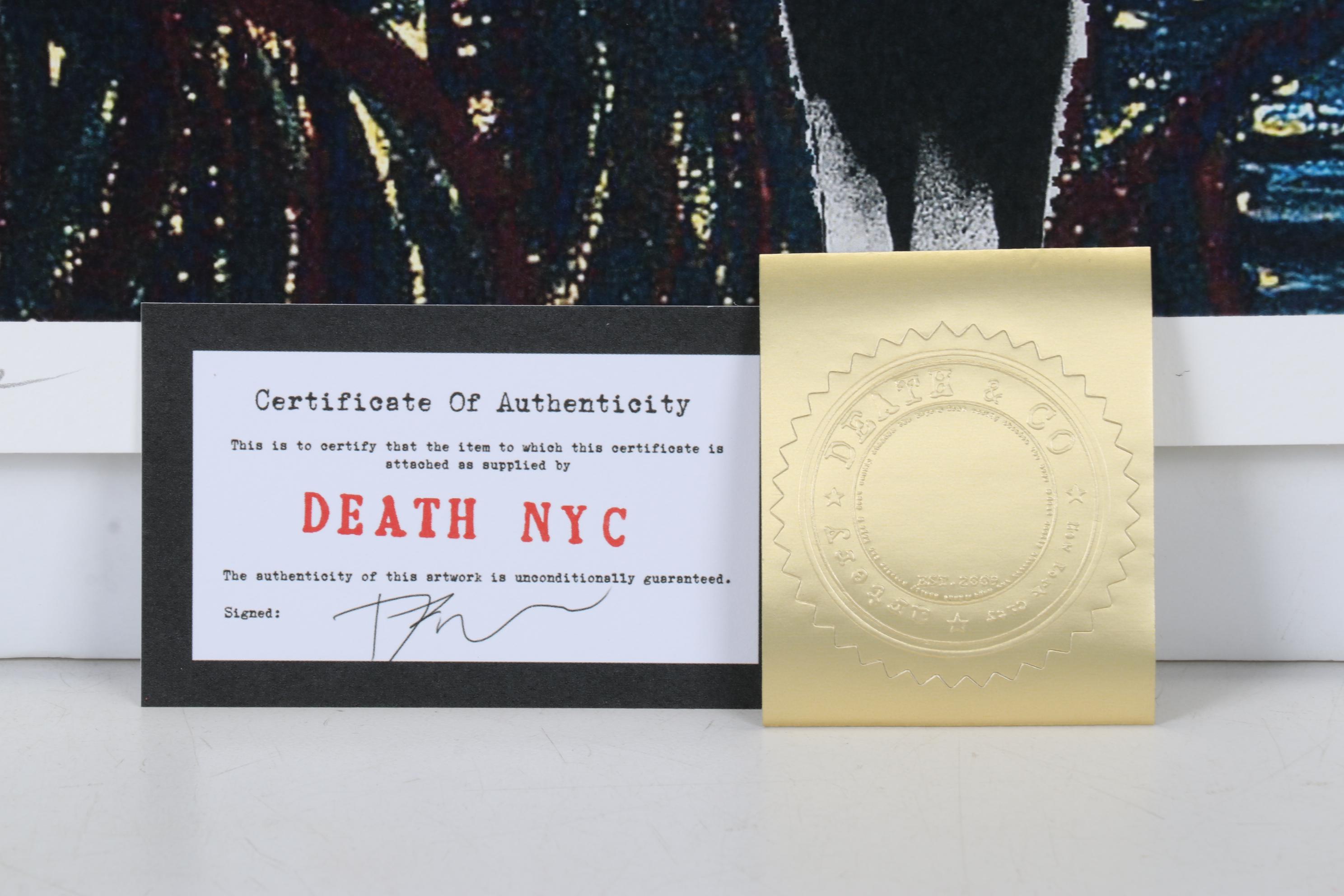 Death NYC Pop Art Graphic Print Banksy Girl with Umbrella and The Starry Night