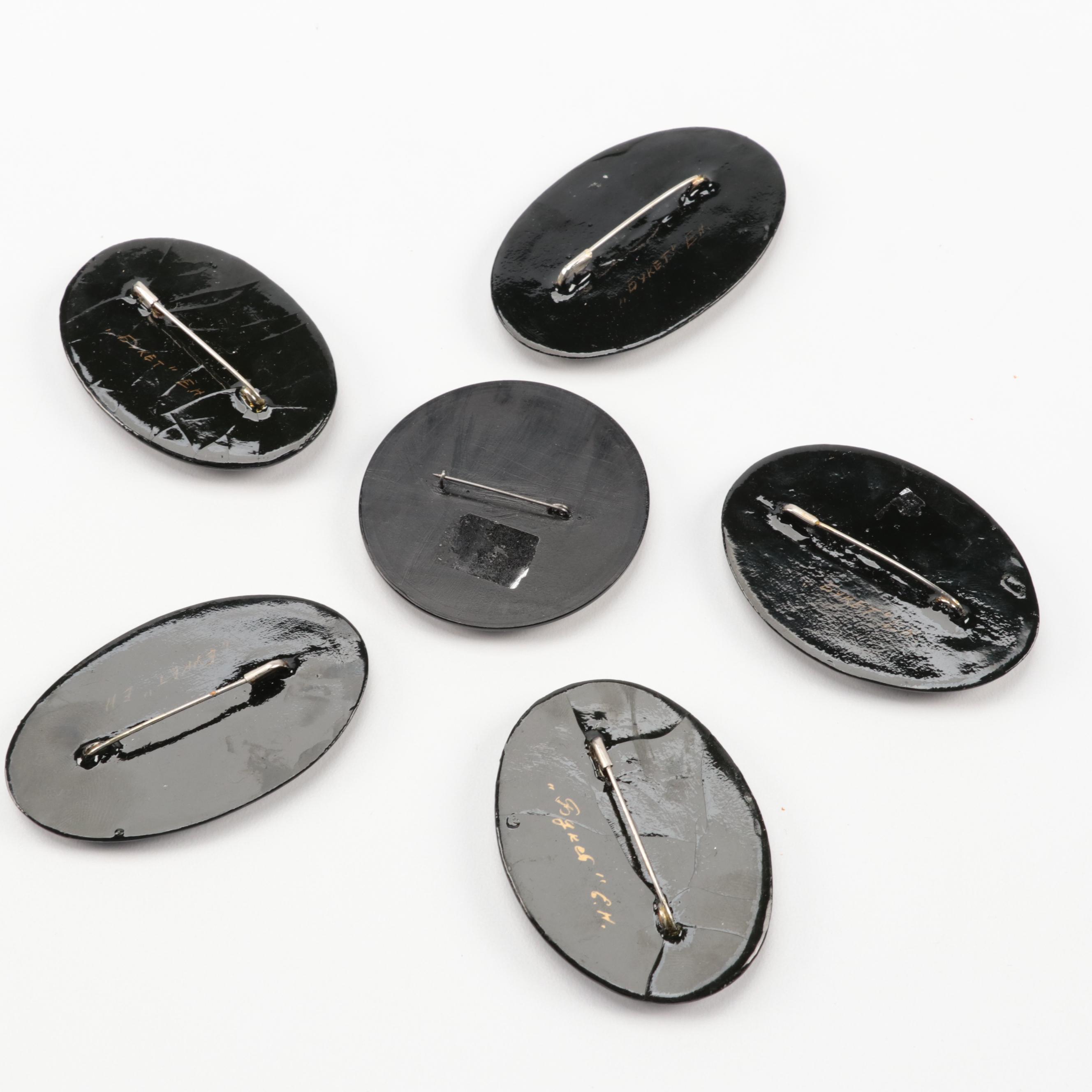 Russian Bouquet Hand-Painted Lacquerware Brooches and Fairy Tale Box