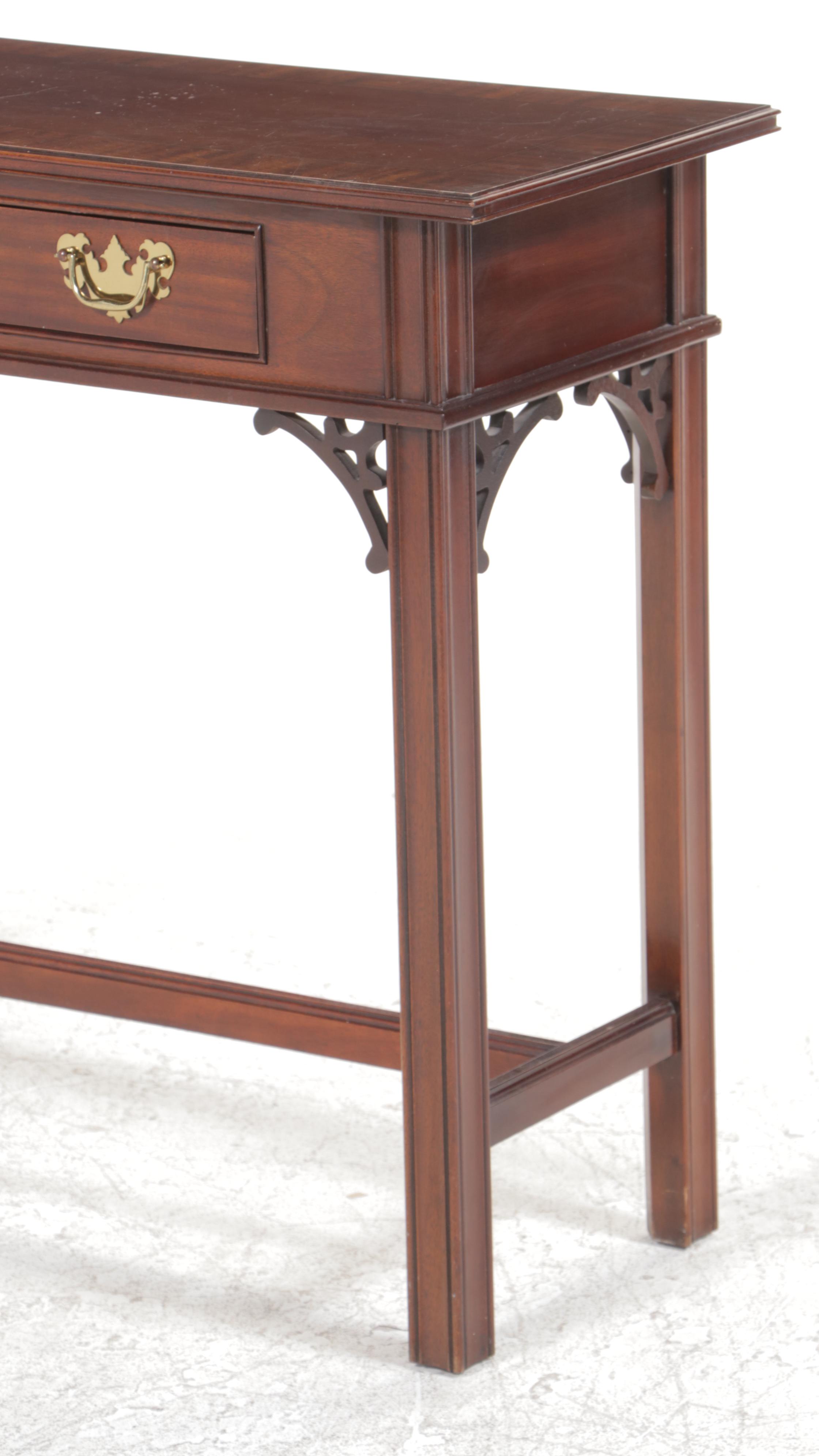 Councill Craftsmen Chippendale Style Mahogany Single-Drawer Console Table