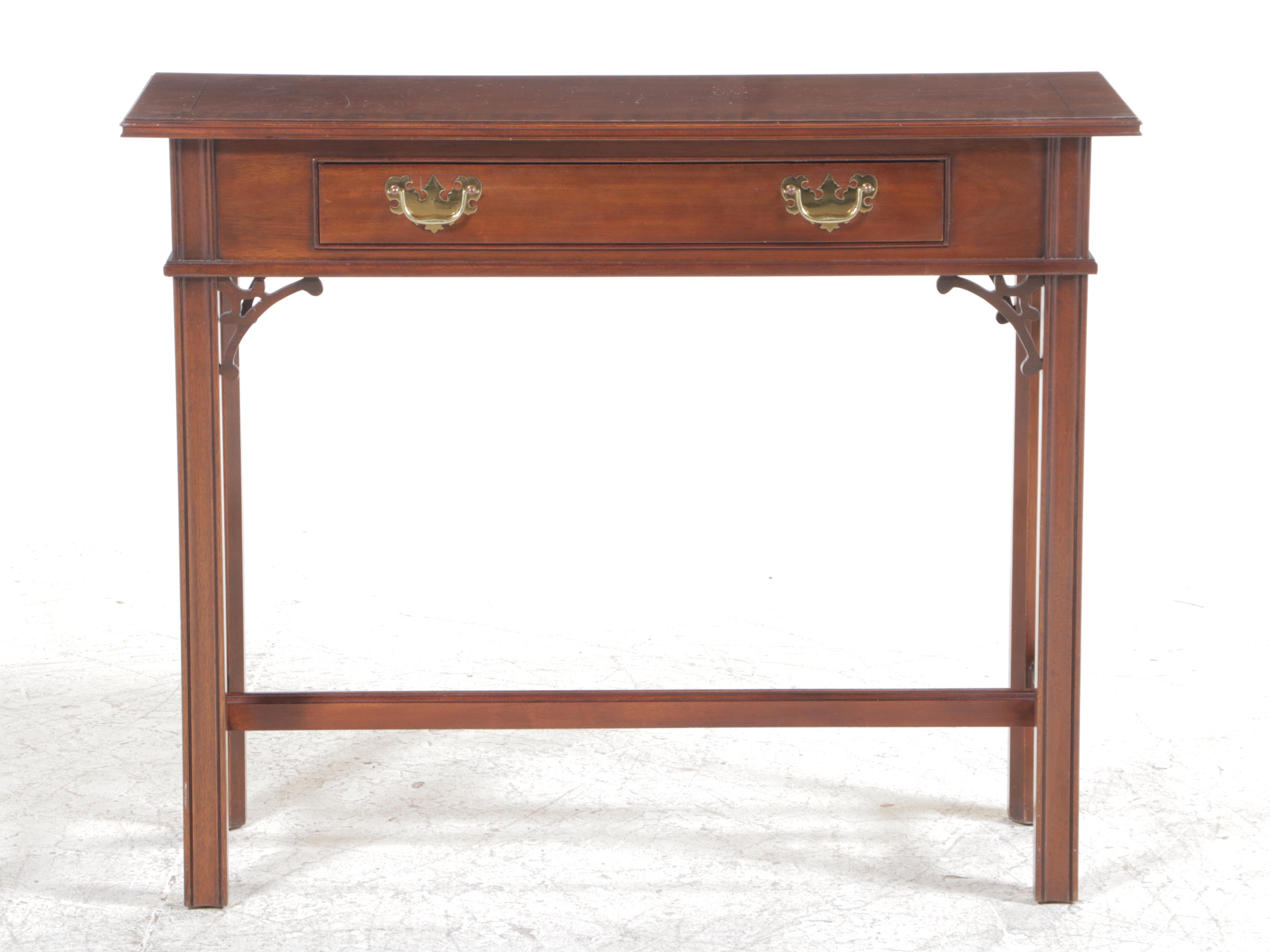 Councill Craftsmen Chippendale Style Mahogany Single-Drawer Console Table