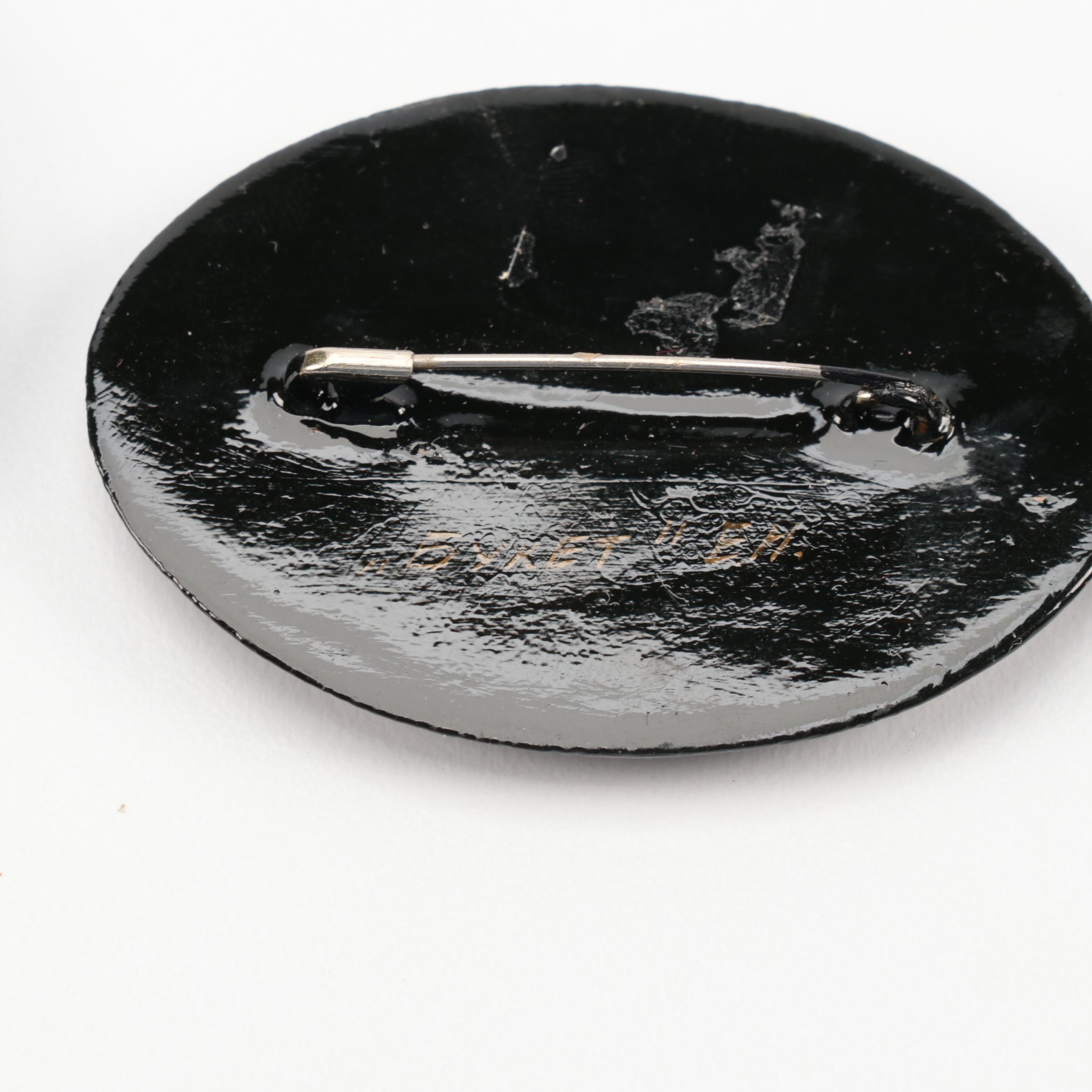 Russian Troika and Floral Lacquerware Boxes and Brooches