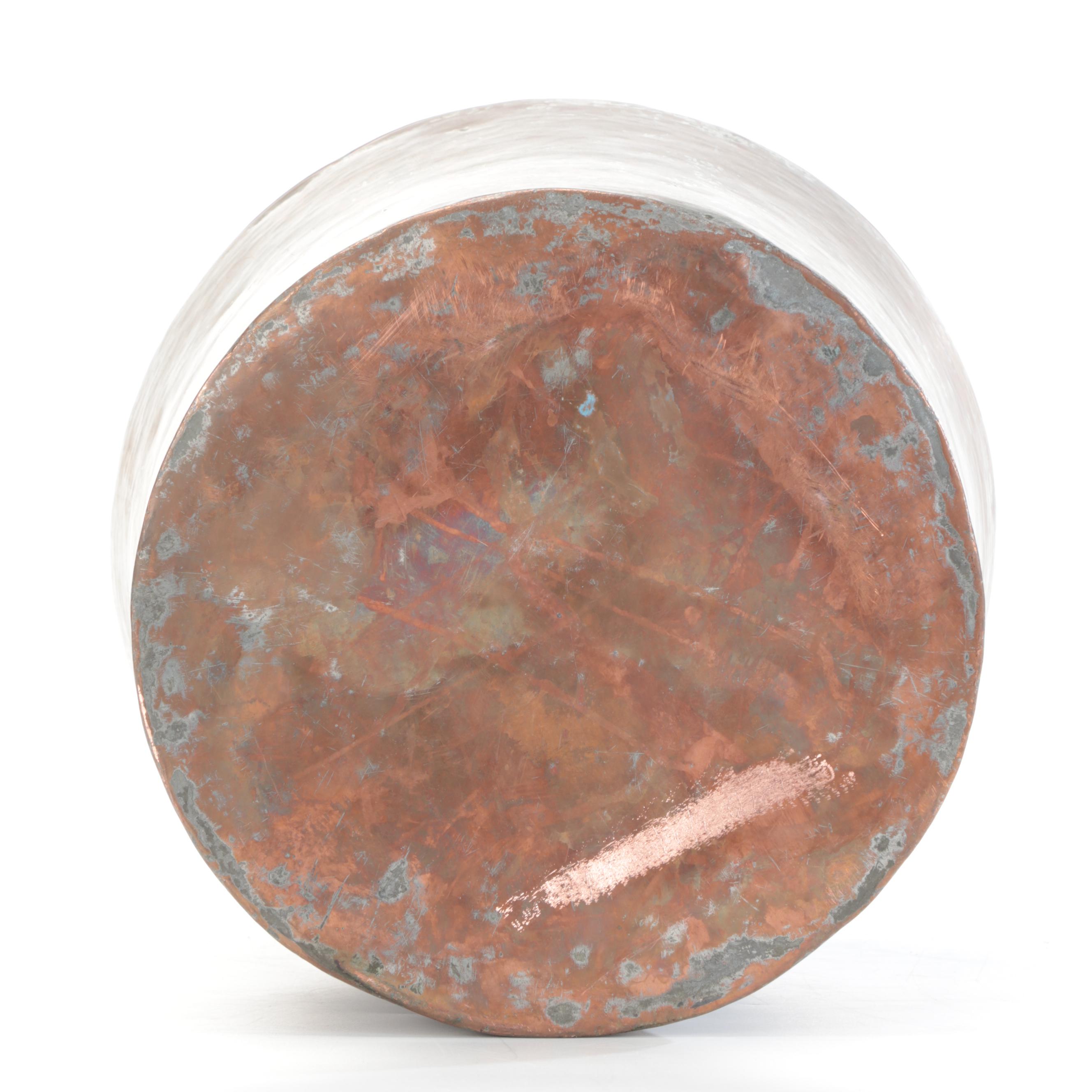 Tinned Copper Bucket with Wrought Bail Handle