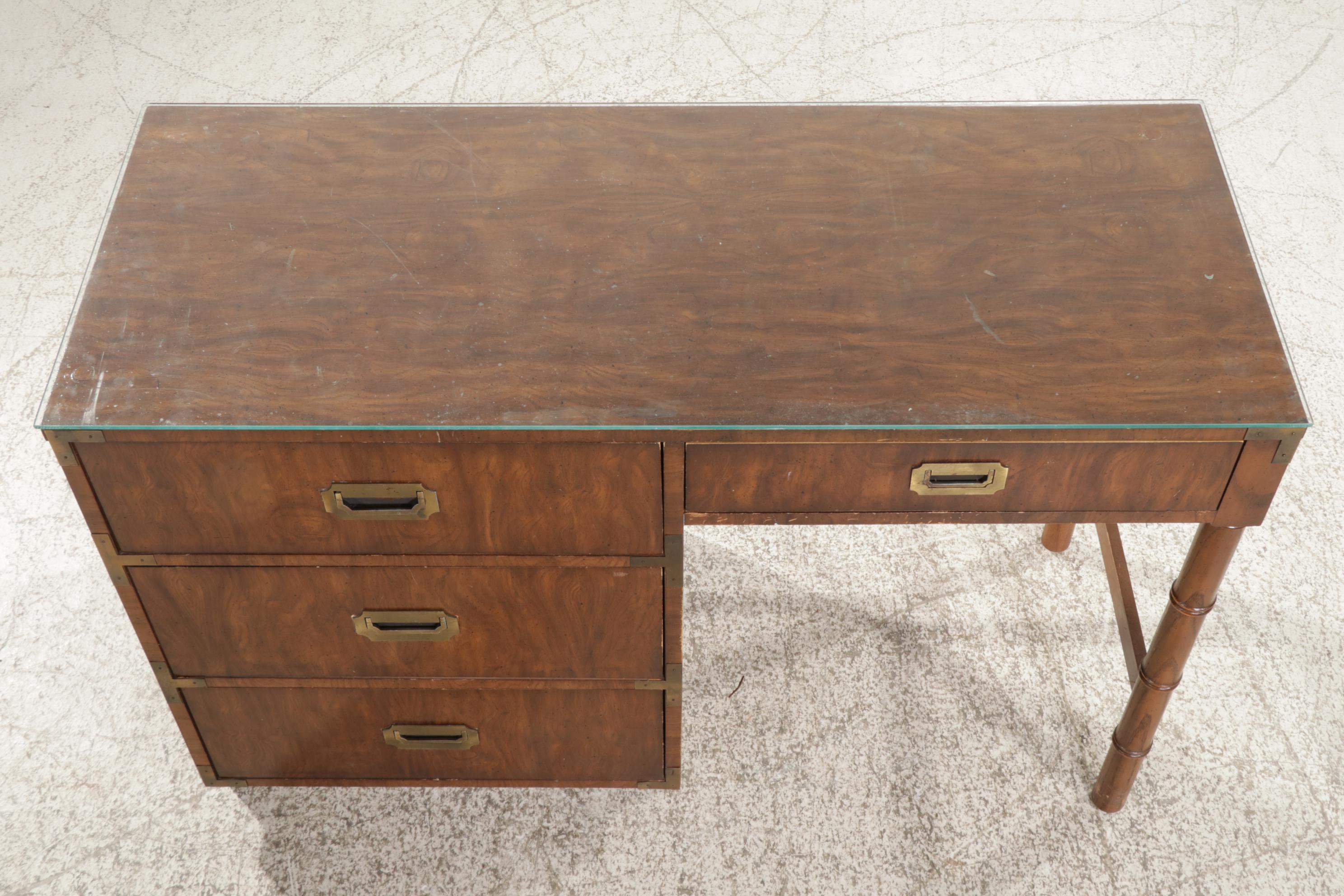 Dixie "Campaigner" Faux-Bamboo Writing Desk, 1970s