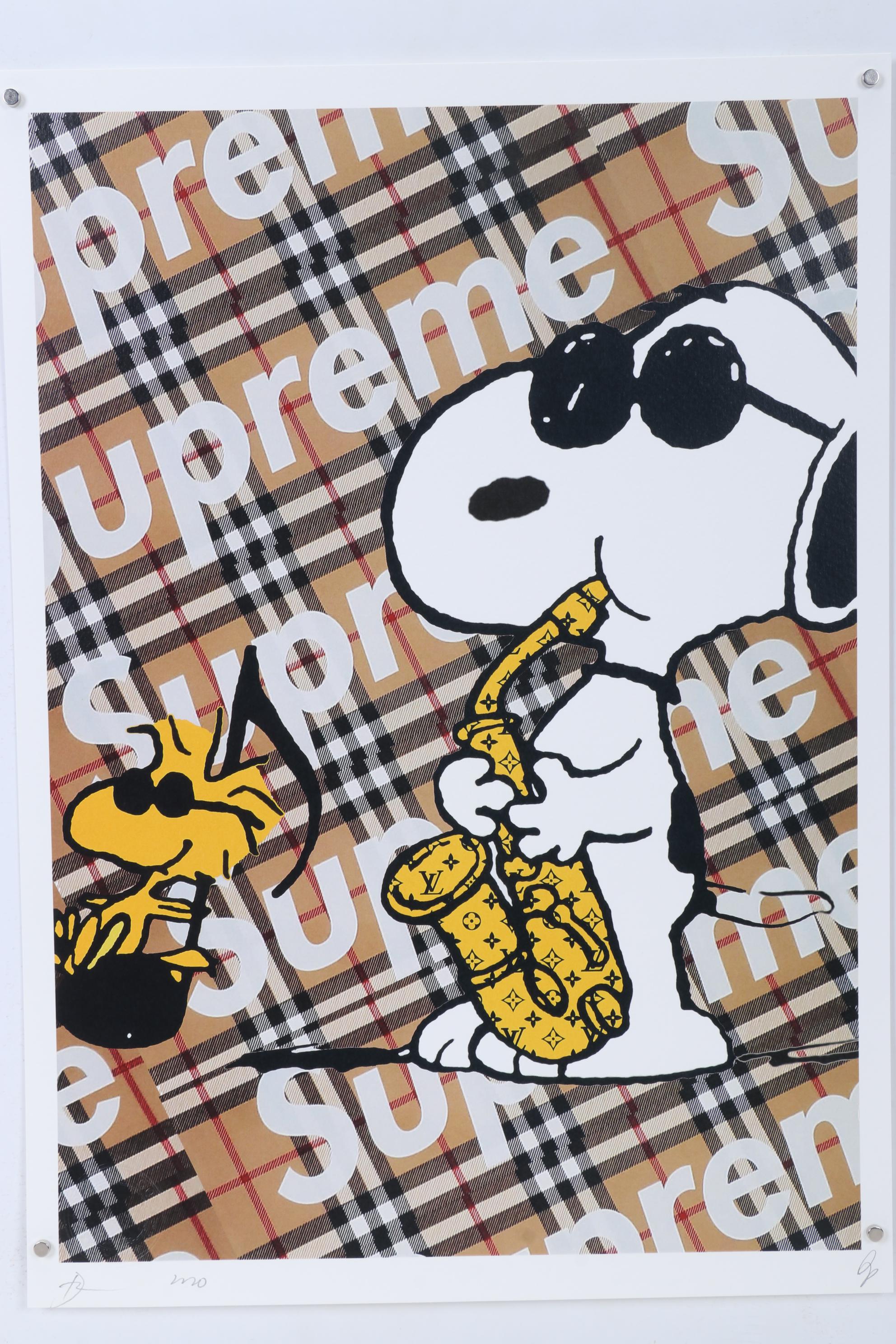 Death NYC Pop Art Graphic Print Snoopy and Woodstock with Burberry