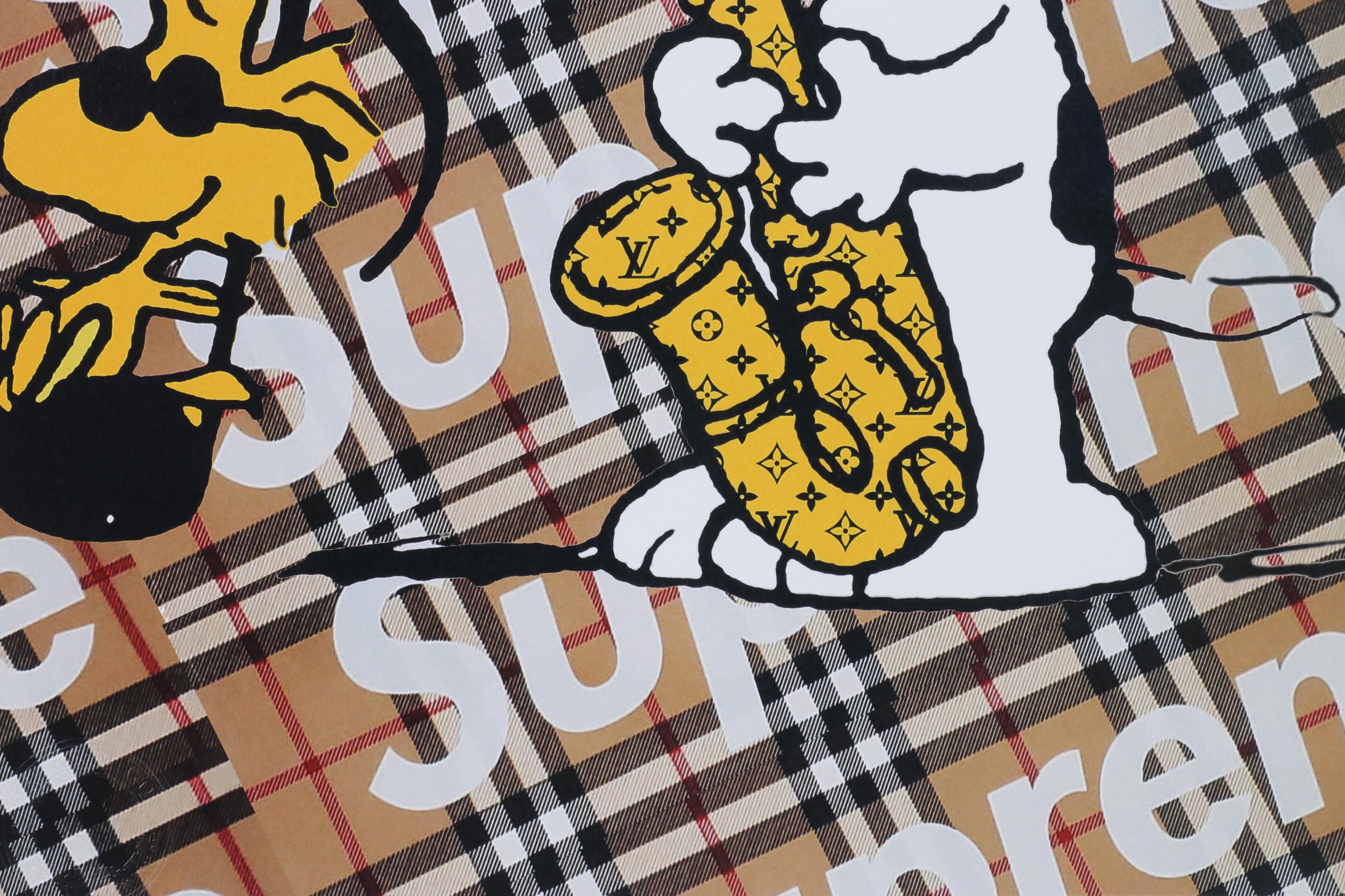 Death NYC Pop Art Graphic Print Snoopy and Woodstock with Burberry