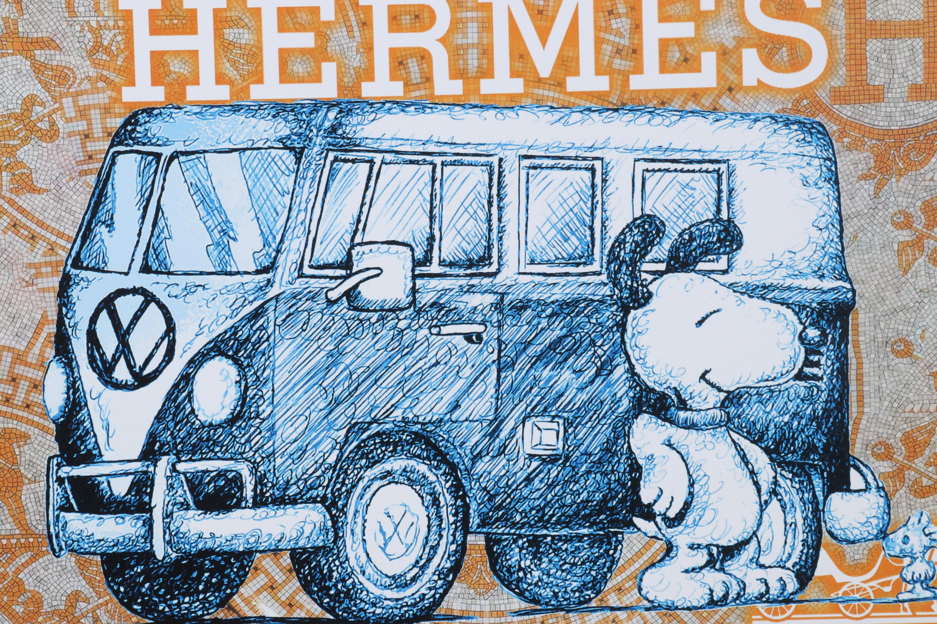 Death NYC Pop Art Graphic Print of Hermès Snoopy and VW Bus