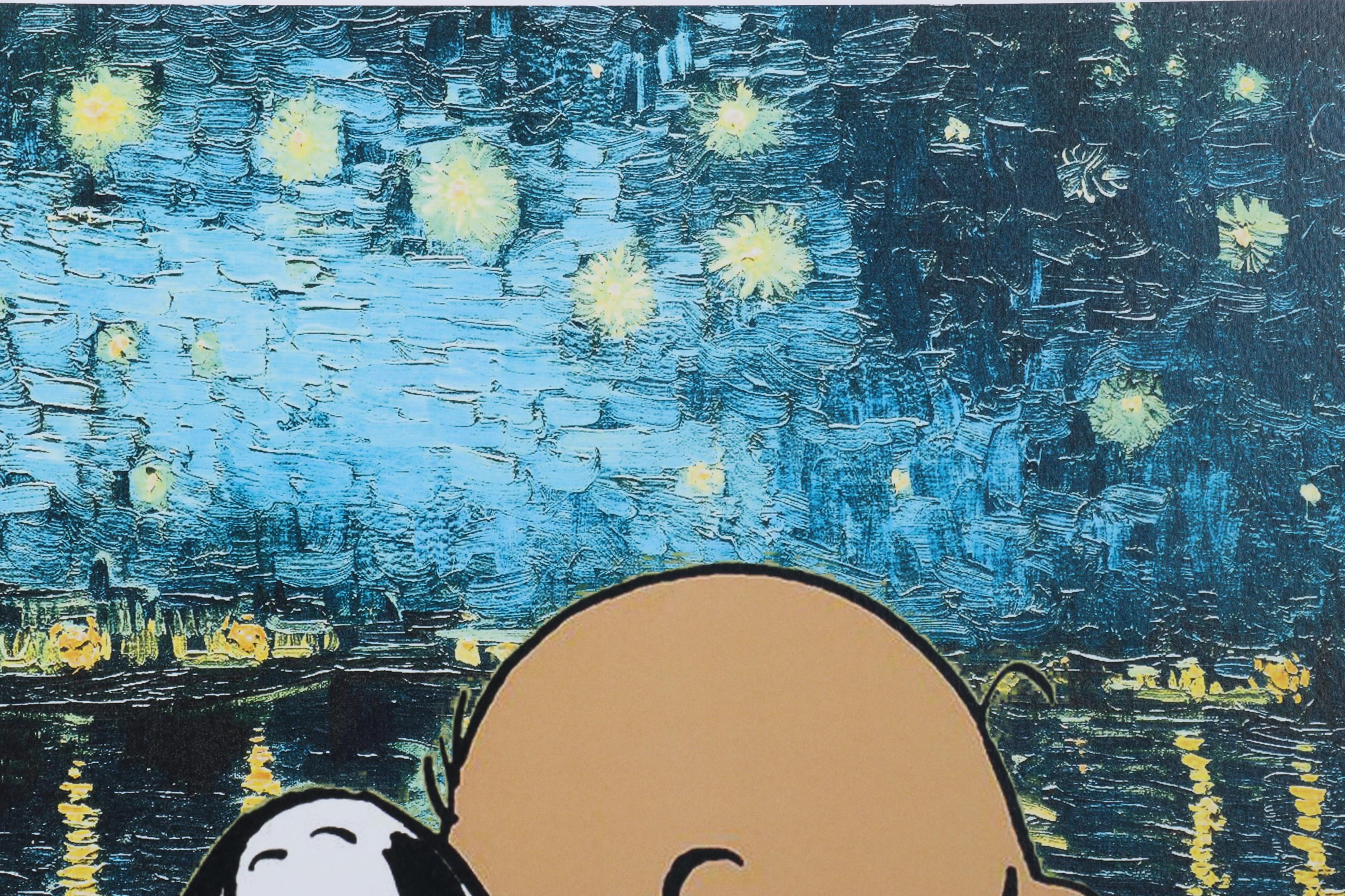 Death NYC Pop Art Graphic Print Charlie Brown and Snoopy with The Starry Night