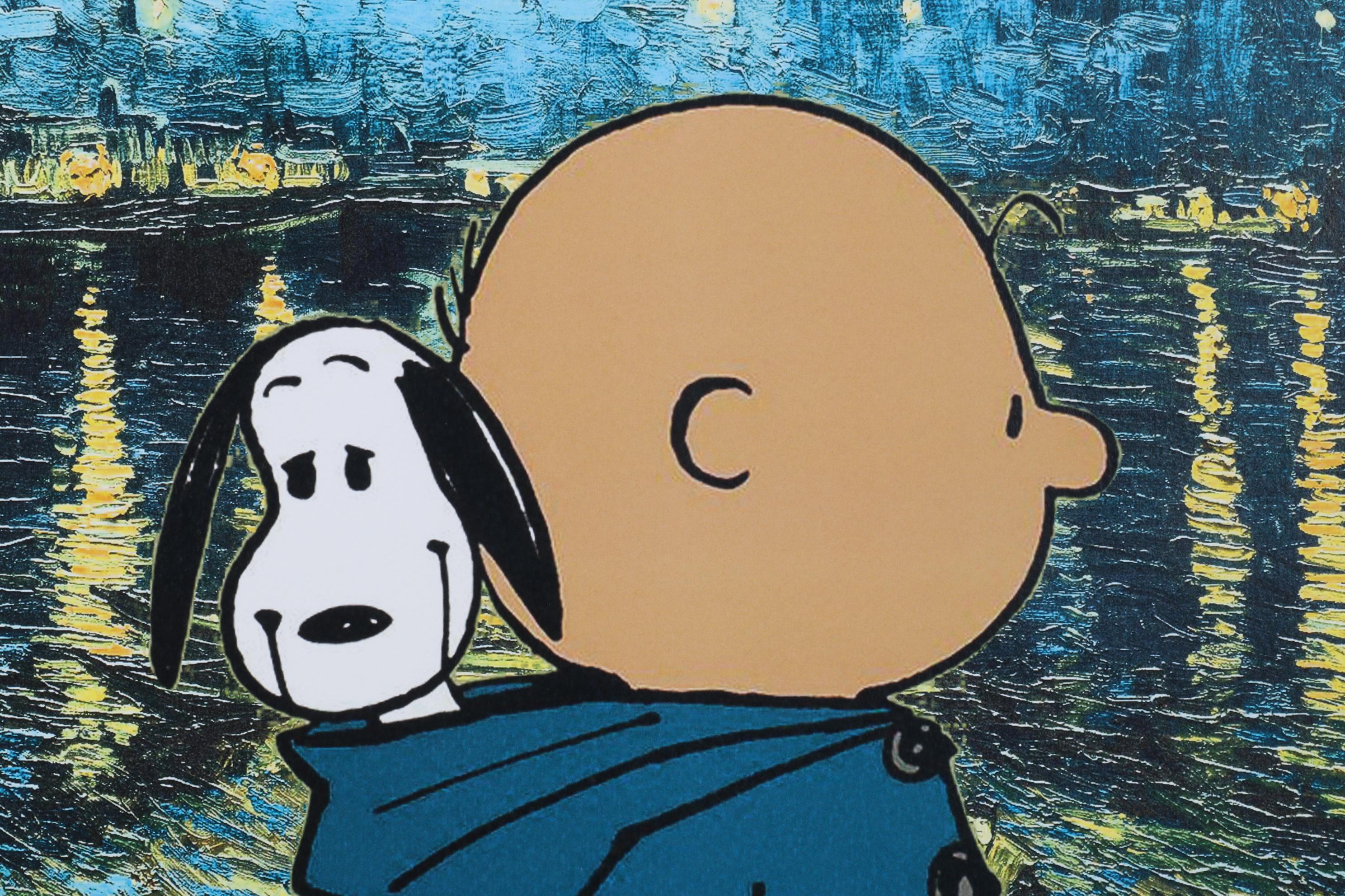 Death NYC Pop Art Graphic Print Charlie Brown and Snoopy with The Starry Night