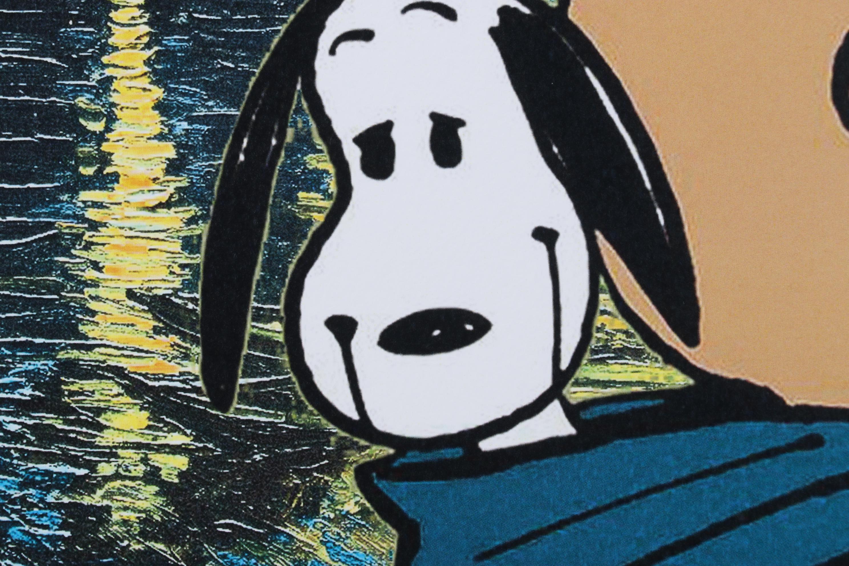 Death NYC Pop Art Graphic Print Charlie Brown and Snoopy with The Starry Night