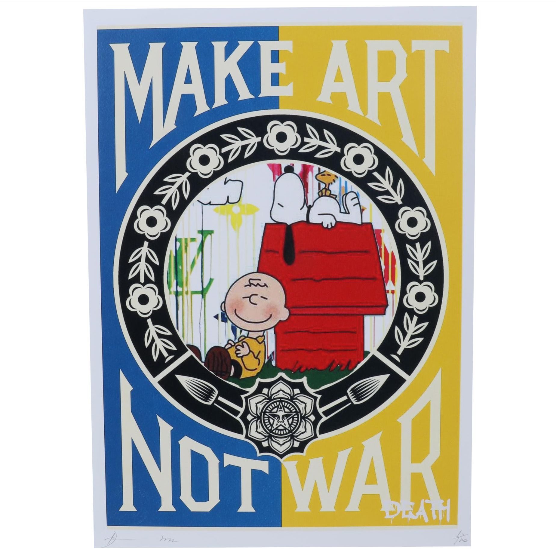 Death NYC Pop Art Graphic Print of Charlie Brown and Snoopy with Shepard Fairey