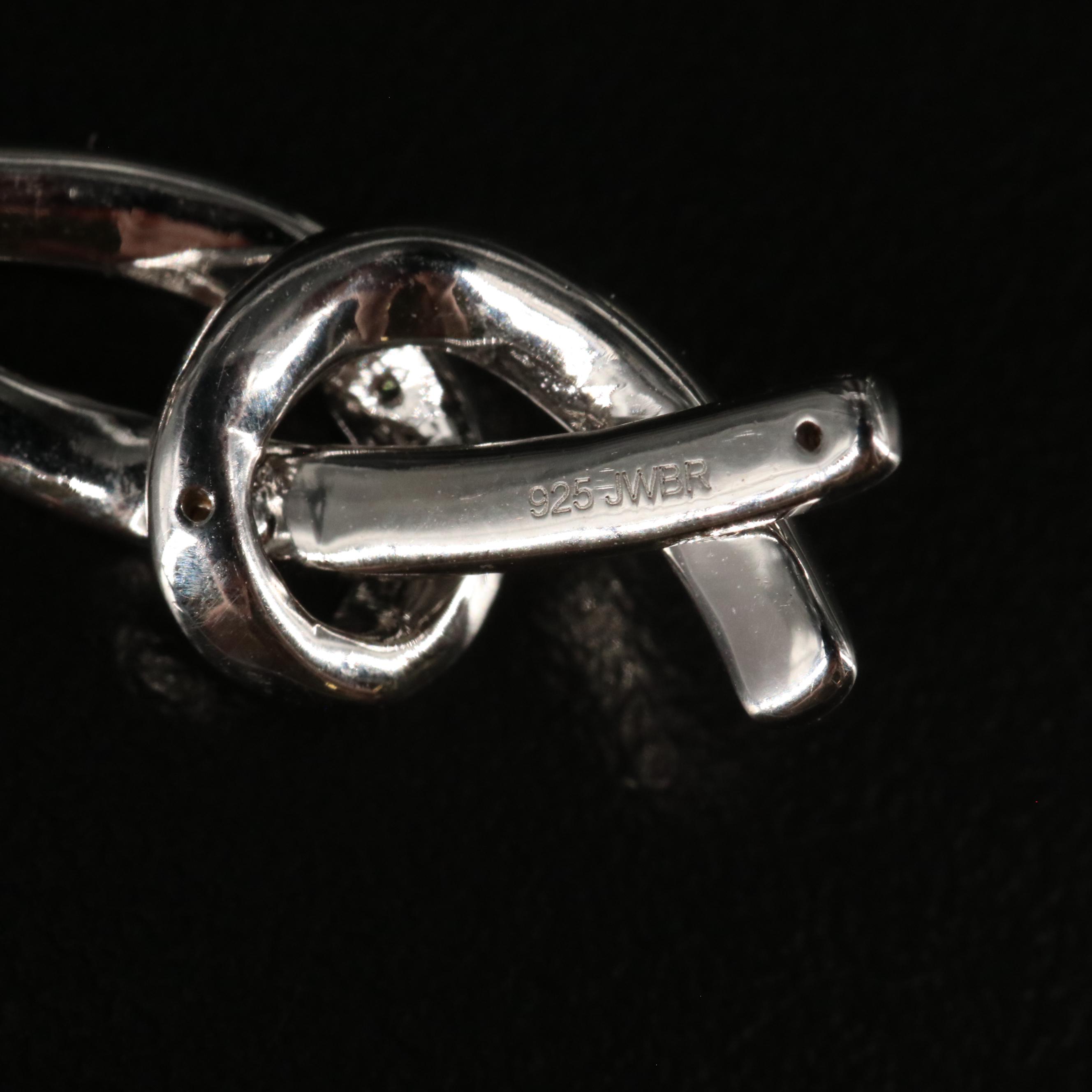 Sterling Diamond Bracelet, Earrings, and Necklace Set