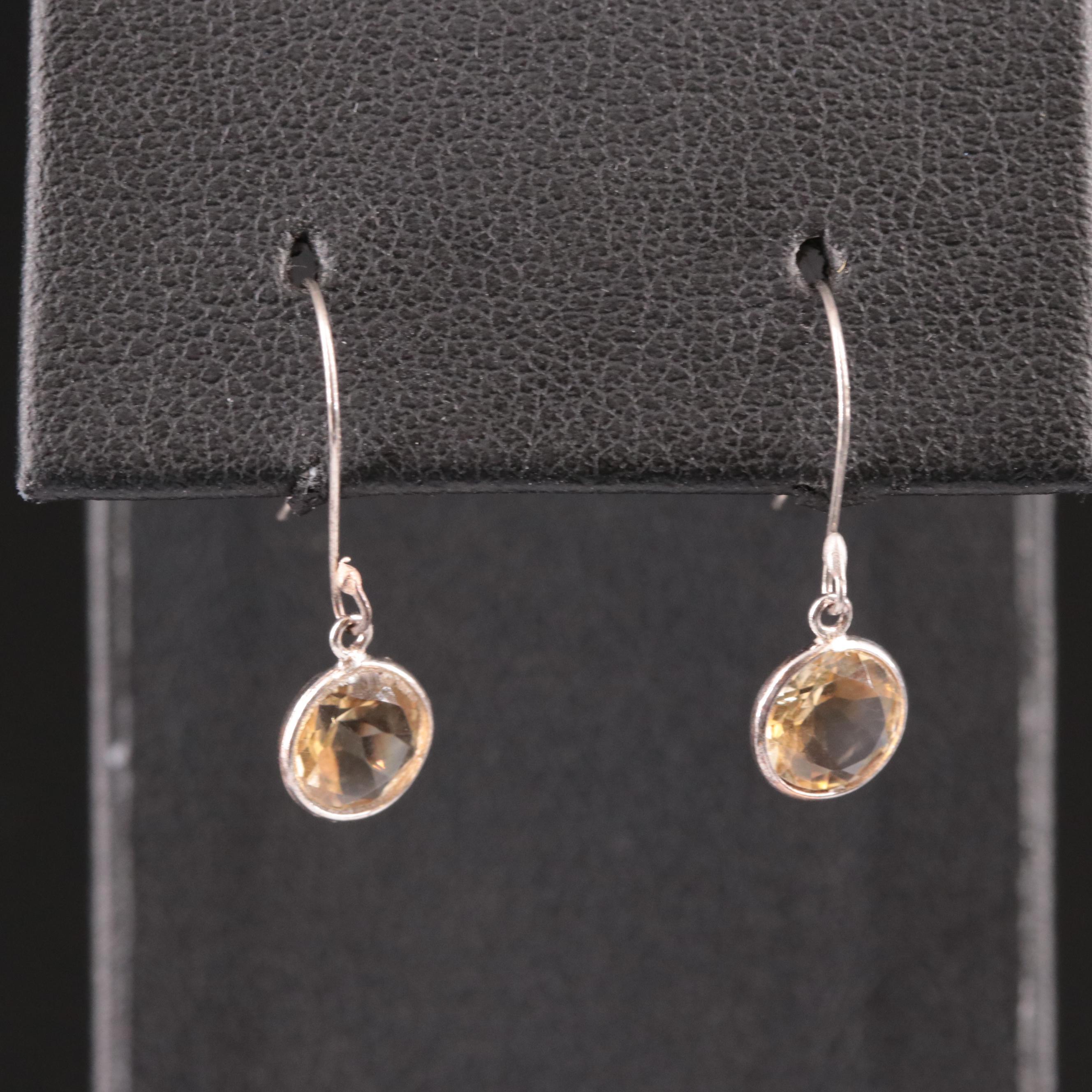 14K Citrine Drop Earrings