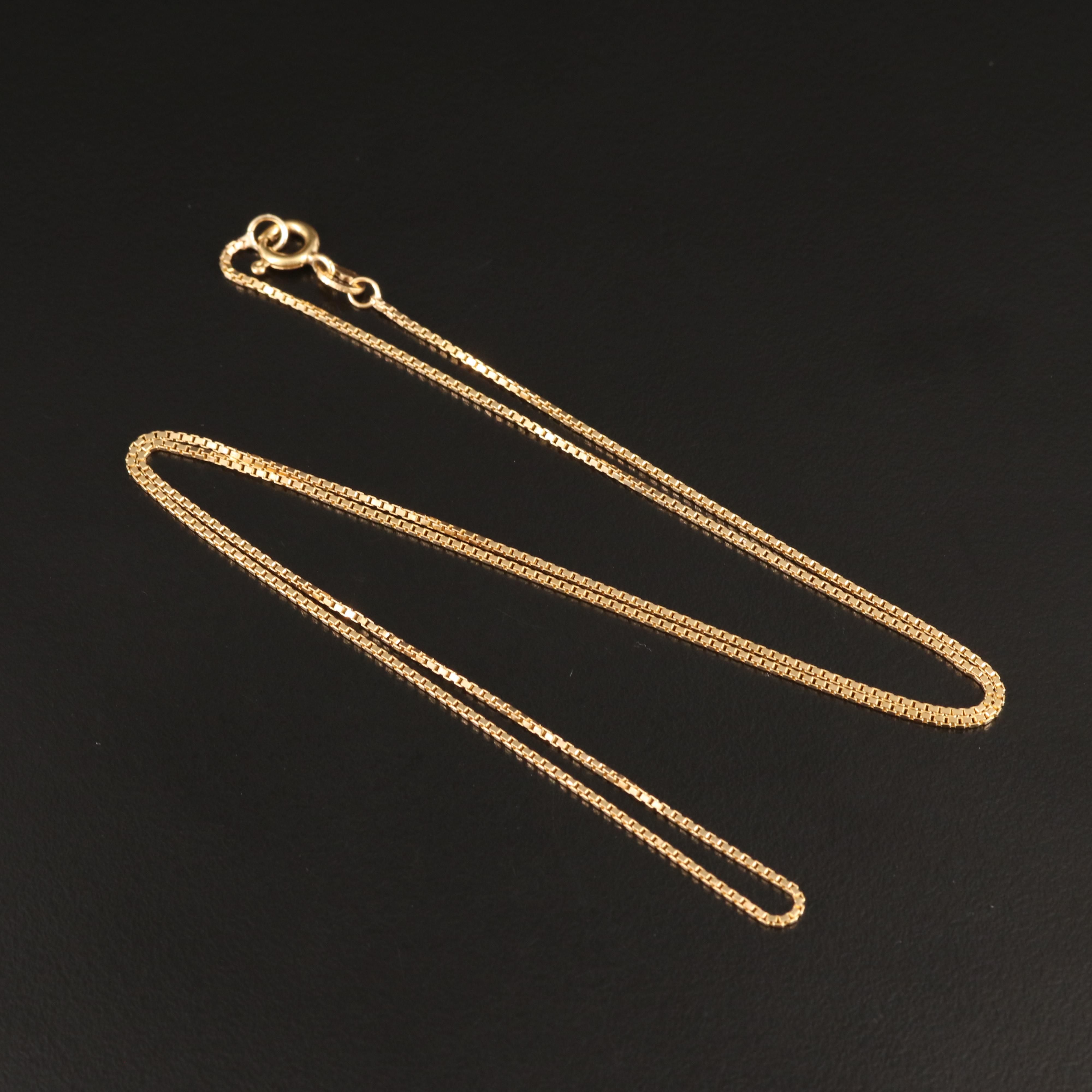 18K Box Chain Necklace