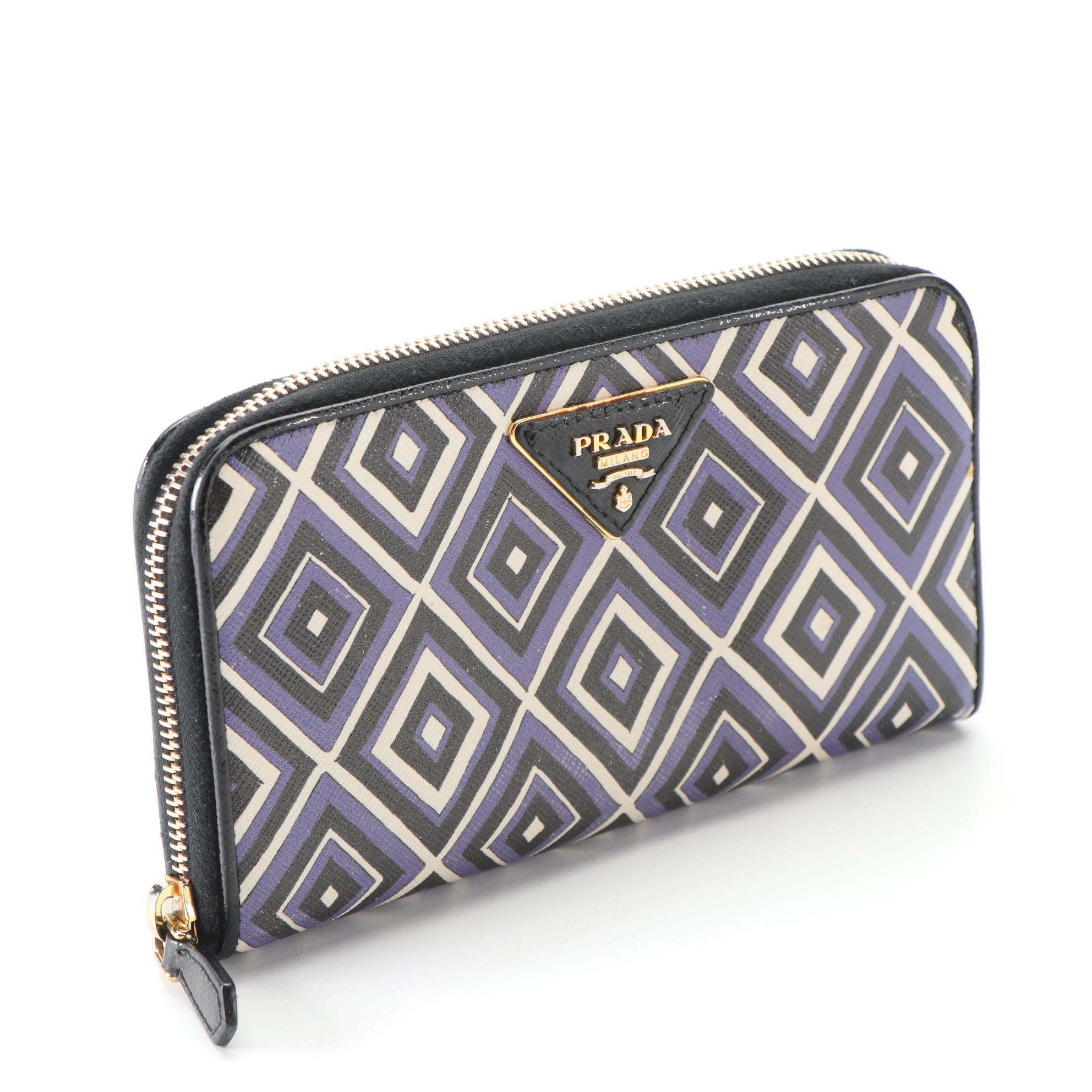 Prada Zip-Around Wallet in Printed Leather