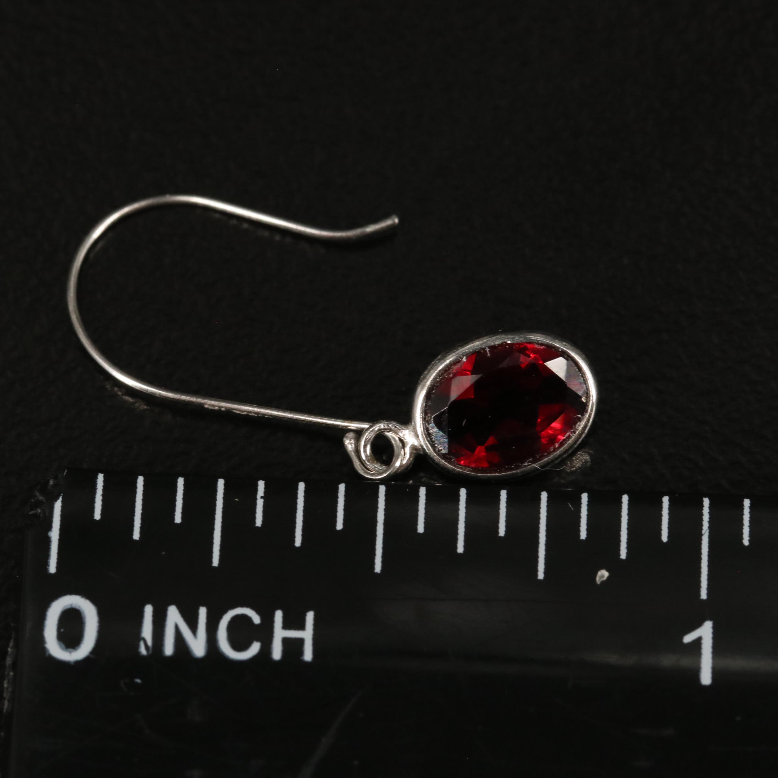 14K Garnet Drop Earrings