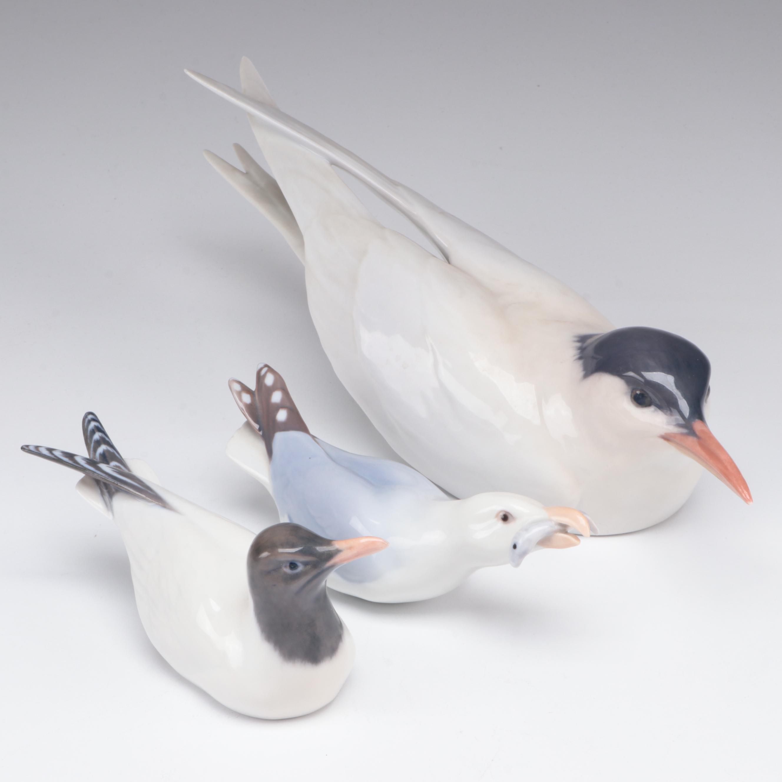 Royal Copenhagen and Bing & Grøndahl Porcelain Bird Figurines, Mid-20th Century