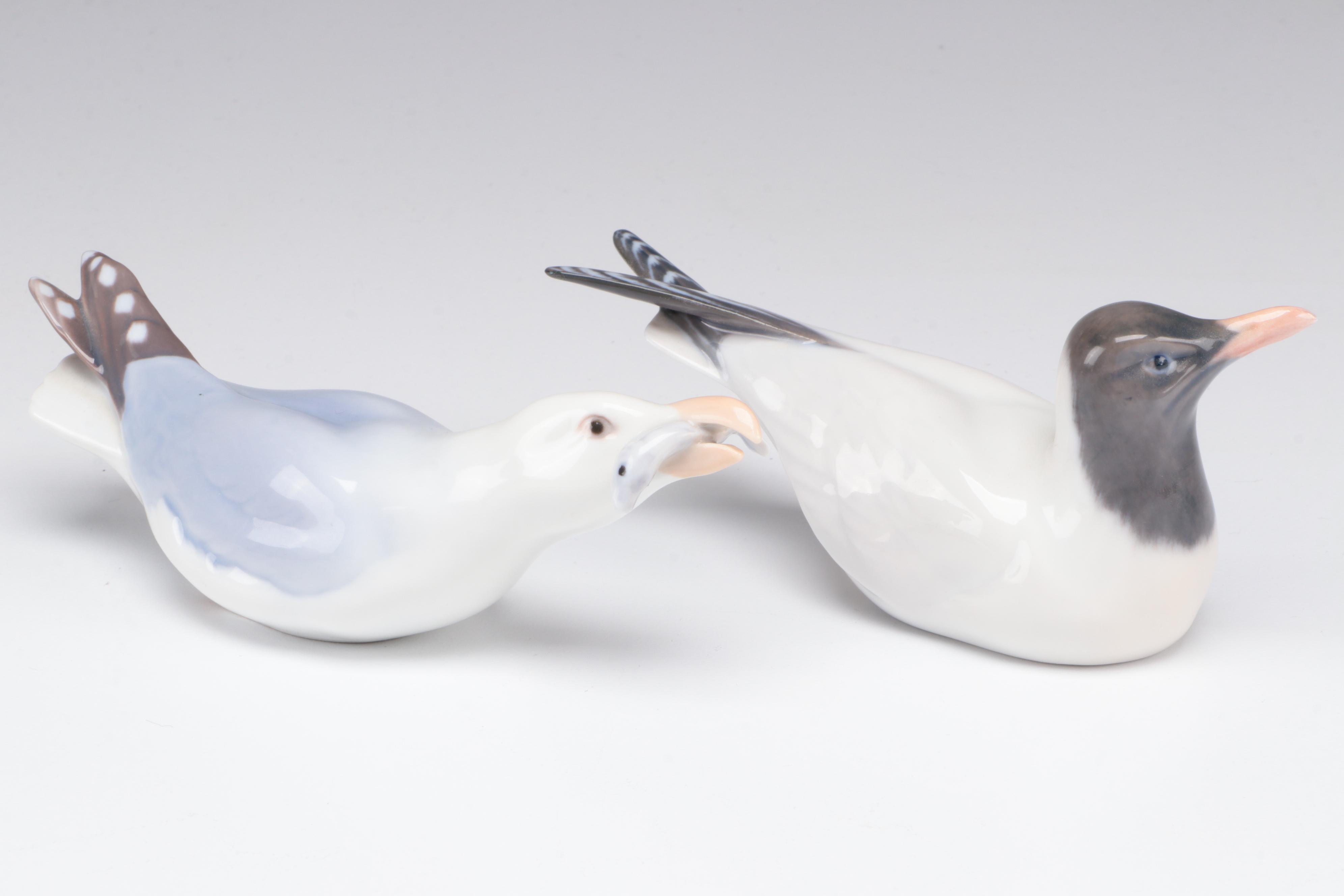 Royal Copenhagen and Bing & Grøndahl Porcelain Bird Figurines, Mid-20th Century