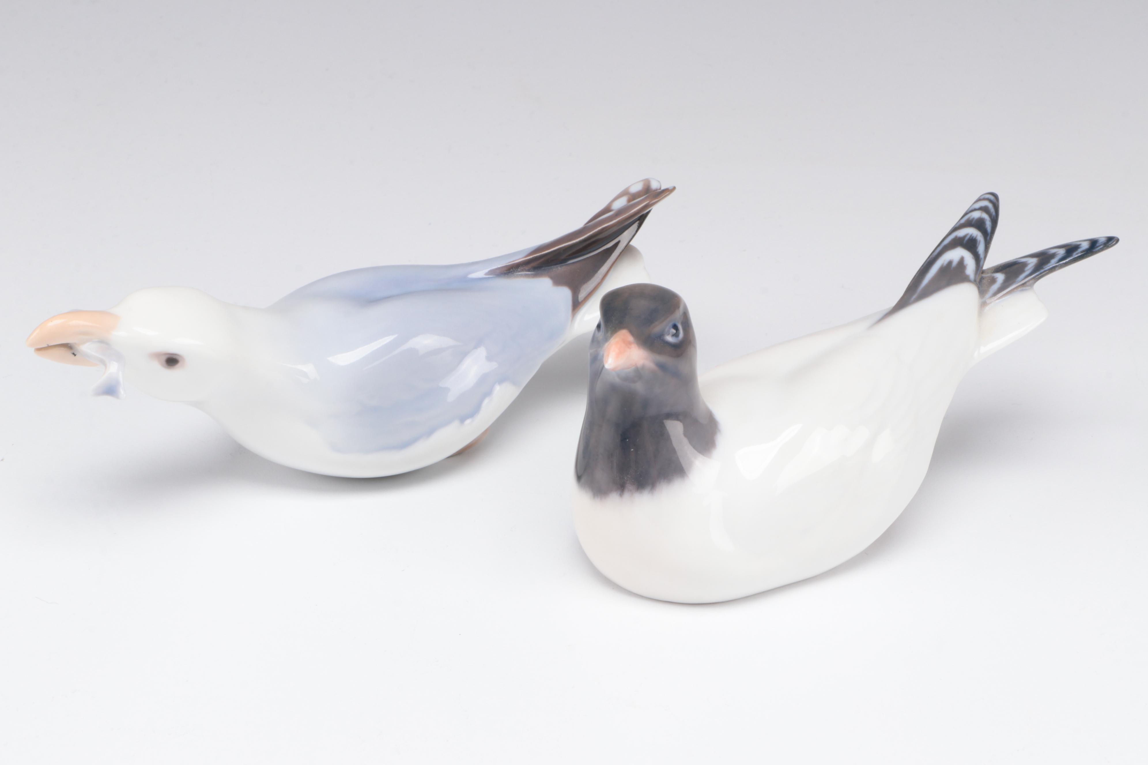 Royal Copenhagen and Bing & Grøndahl Porcelain Bird Figurines, Mid-20th Century