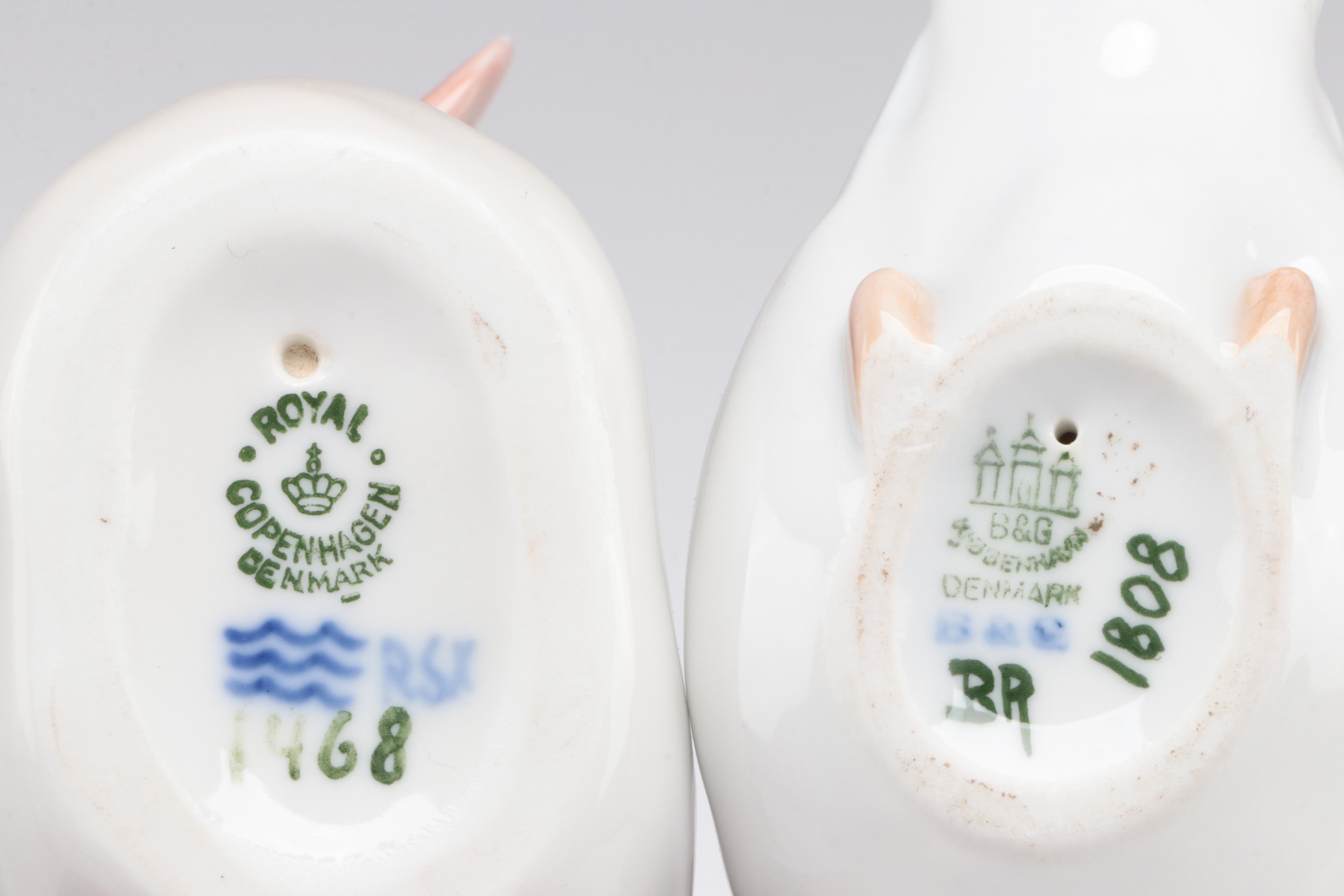 Royal Copenhagen and Bing & Grøndahl Porcelain Bird Figurines, Mid-20th Century