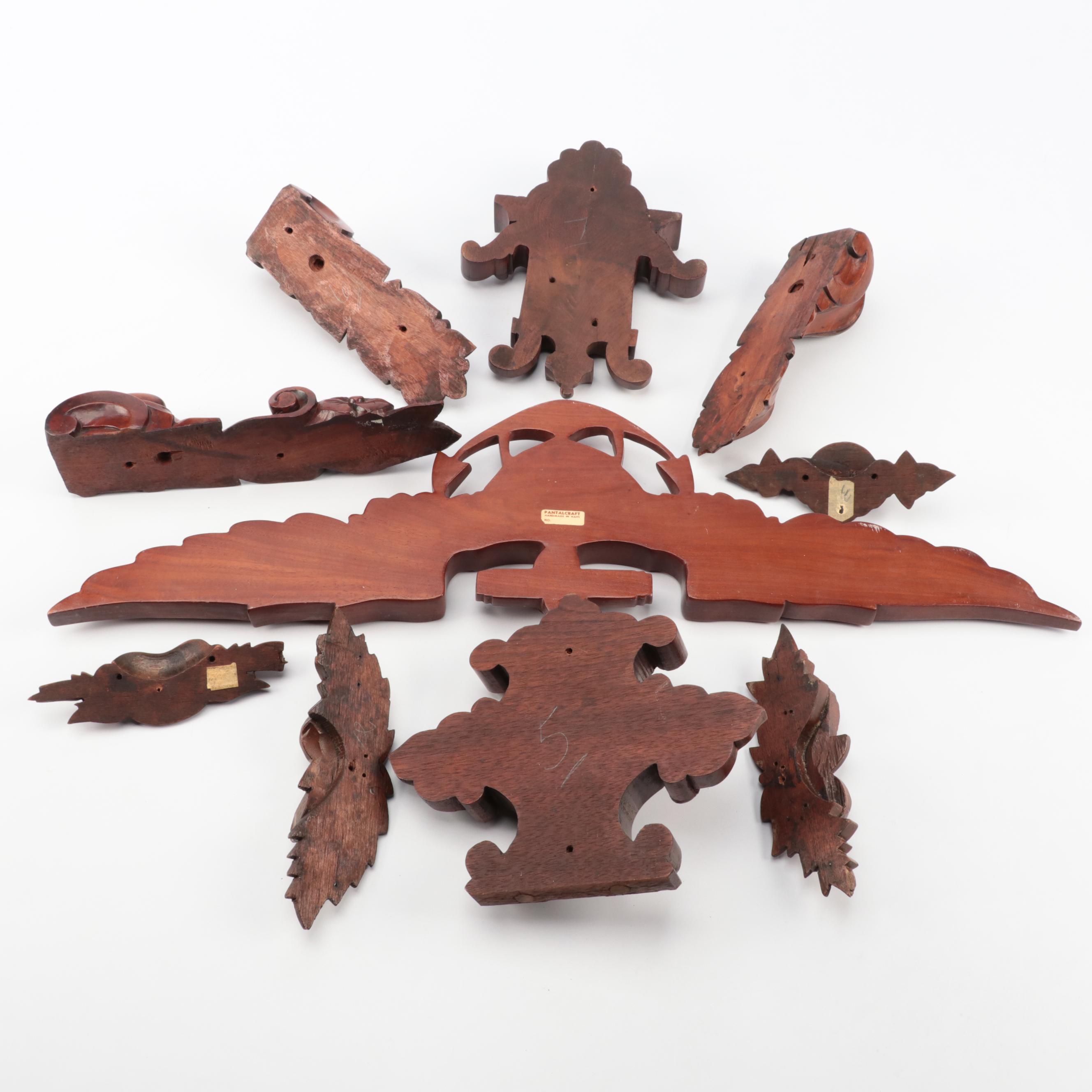 Pantalcraft with Other Carved Mahogany Salvaged Moldings and Drawer Pulls