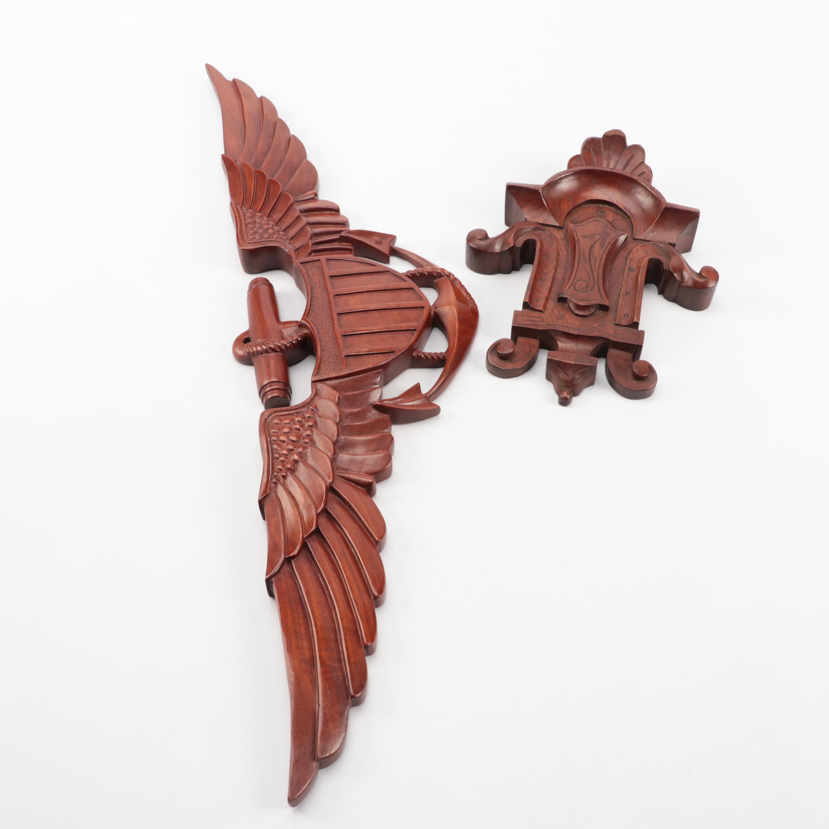 Pantalcraft with Other Carved Mahogany Salvaged Moldings and Drawer Pulls