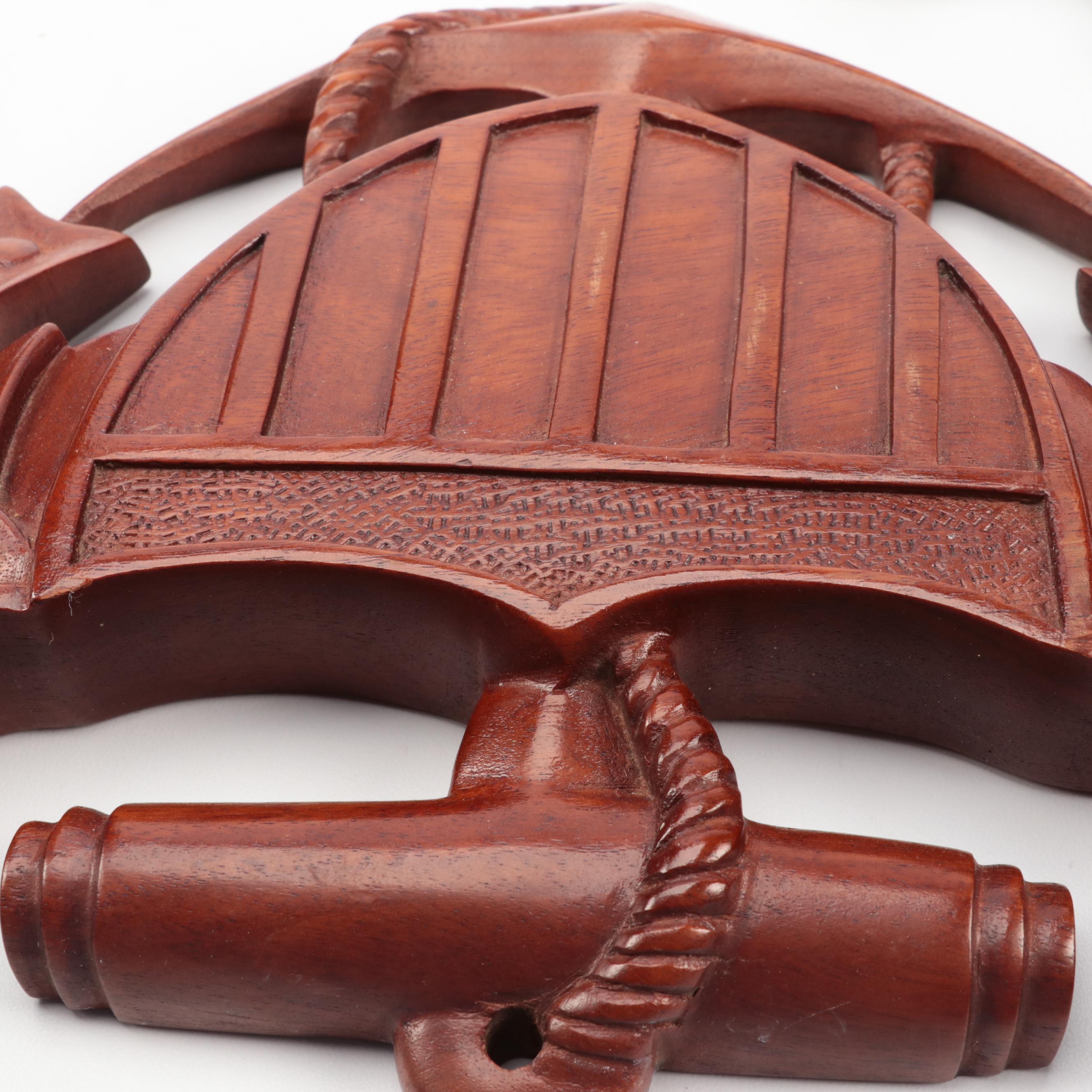 Pantalcraft with Other Carved Mahogany Salvaged Moldings and Drawer Pulls