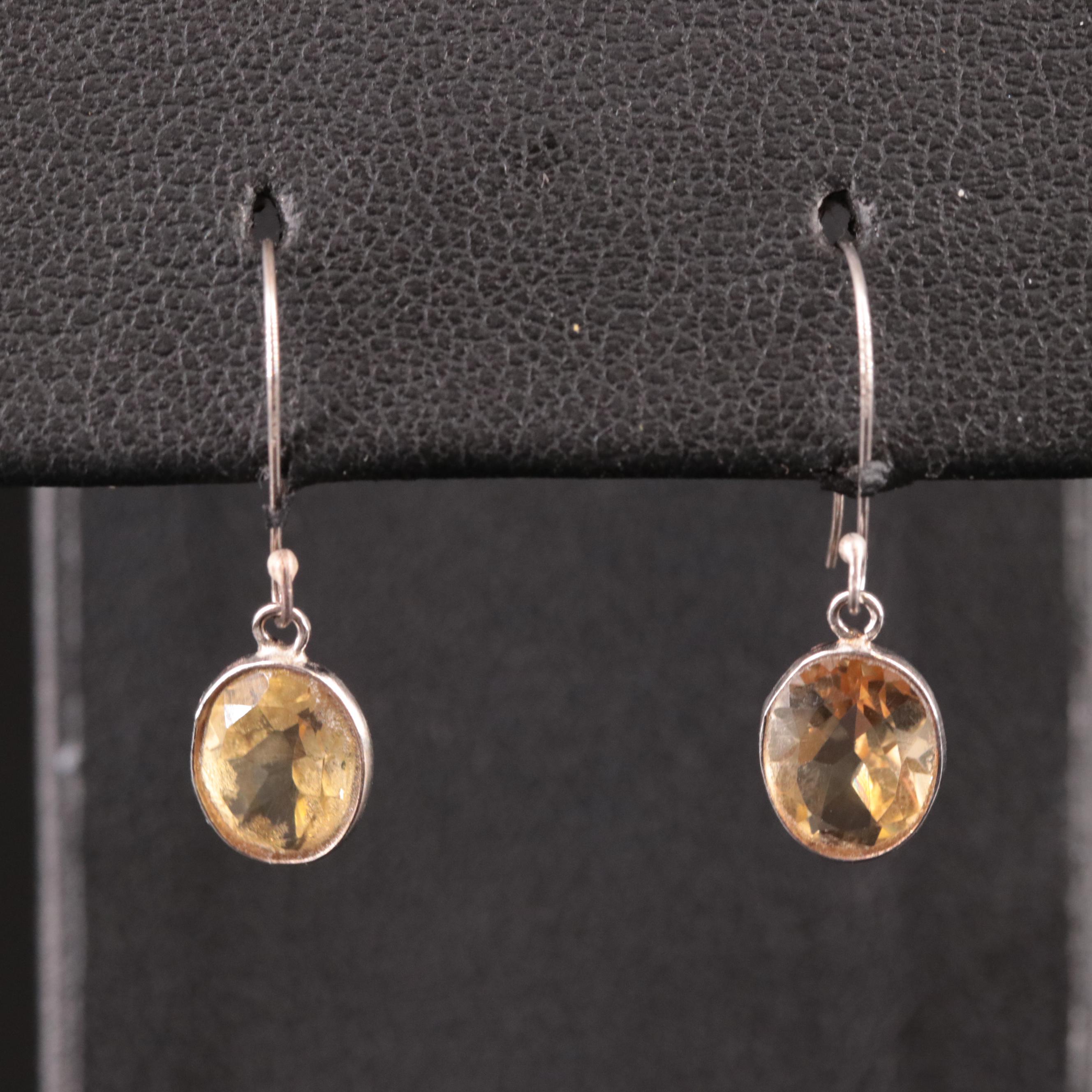 14K Citrine Drop Earrings