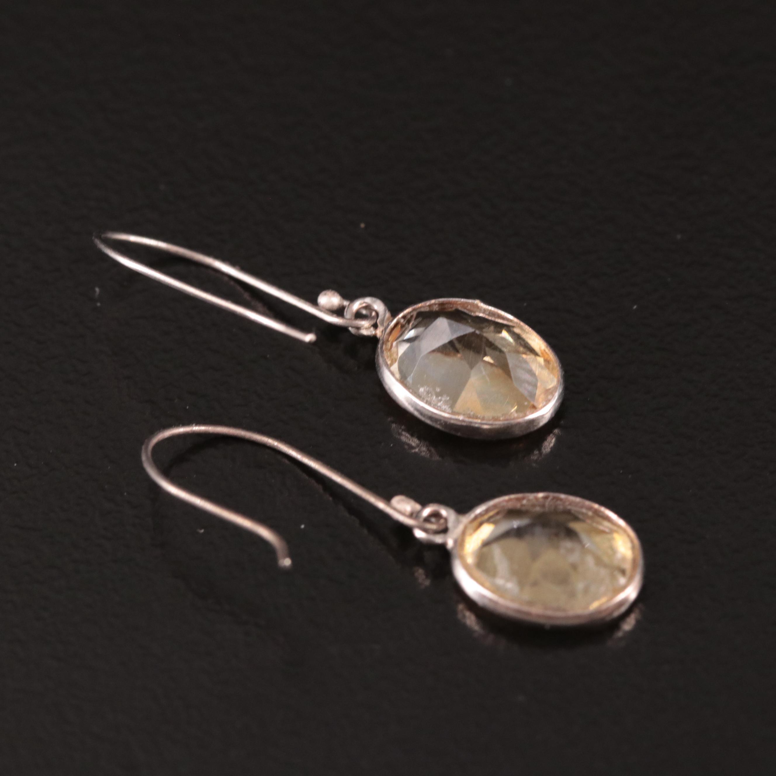 14K Citrine Drop Earrings