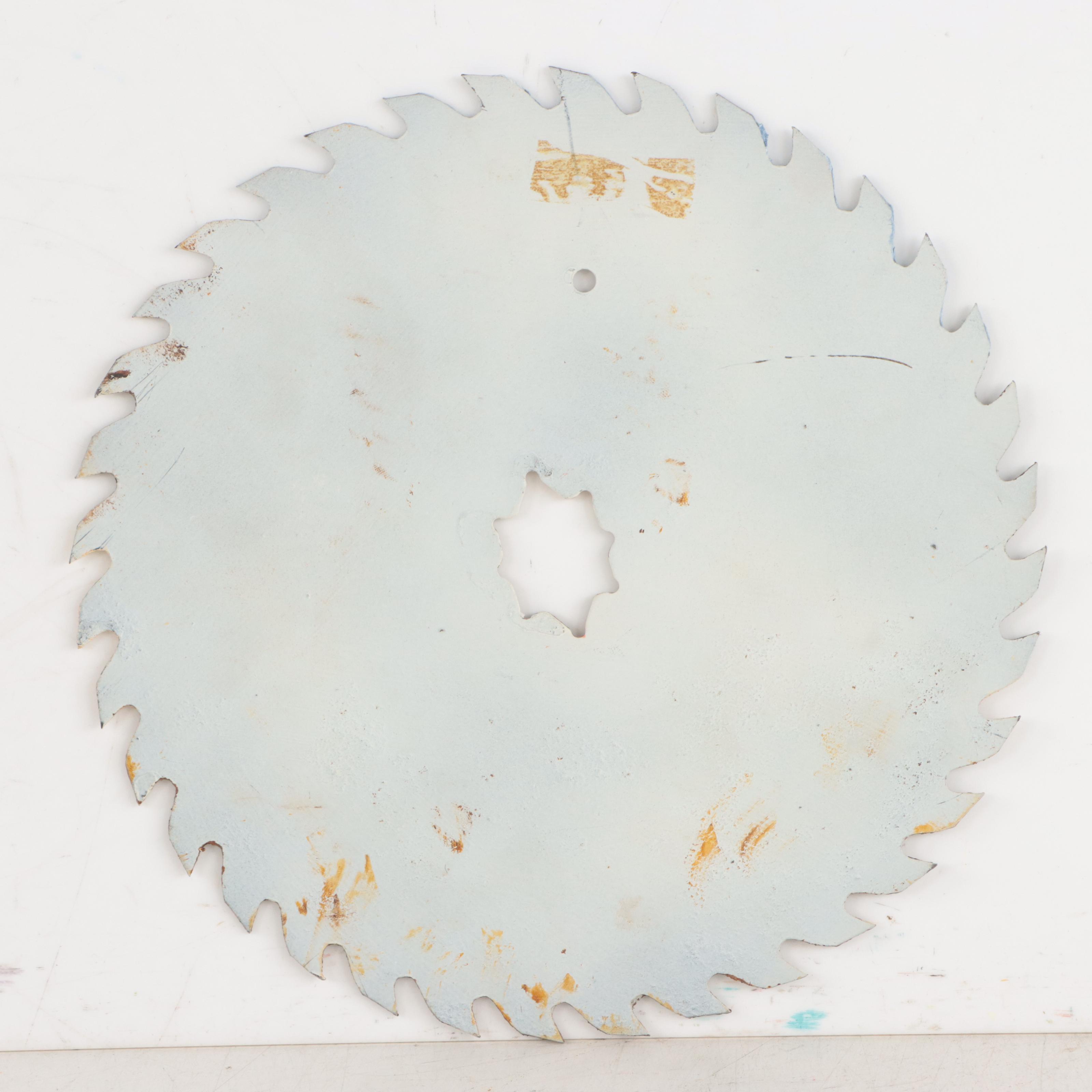 Folk Art Farm Scene Oil Paintings on Saw Blades