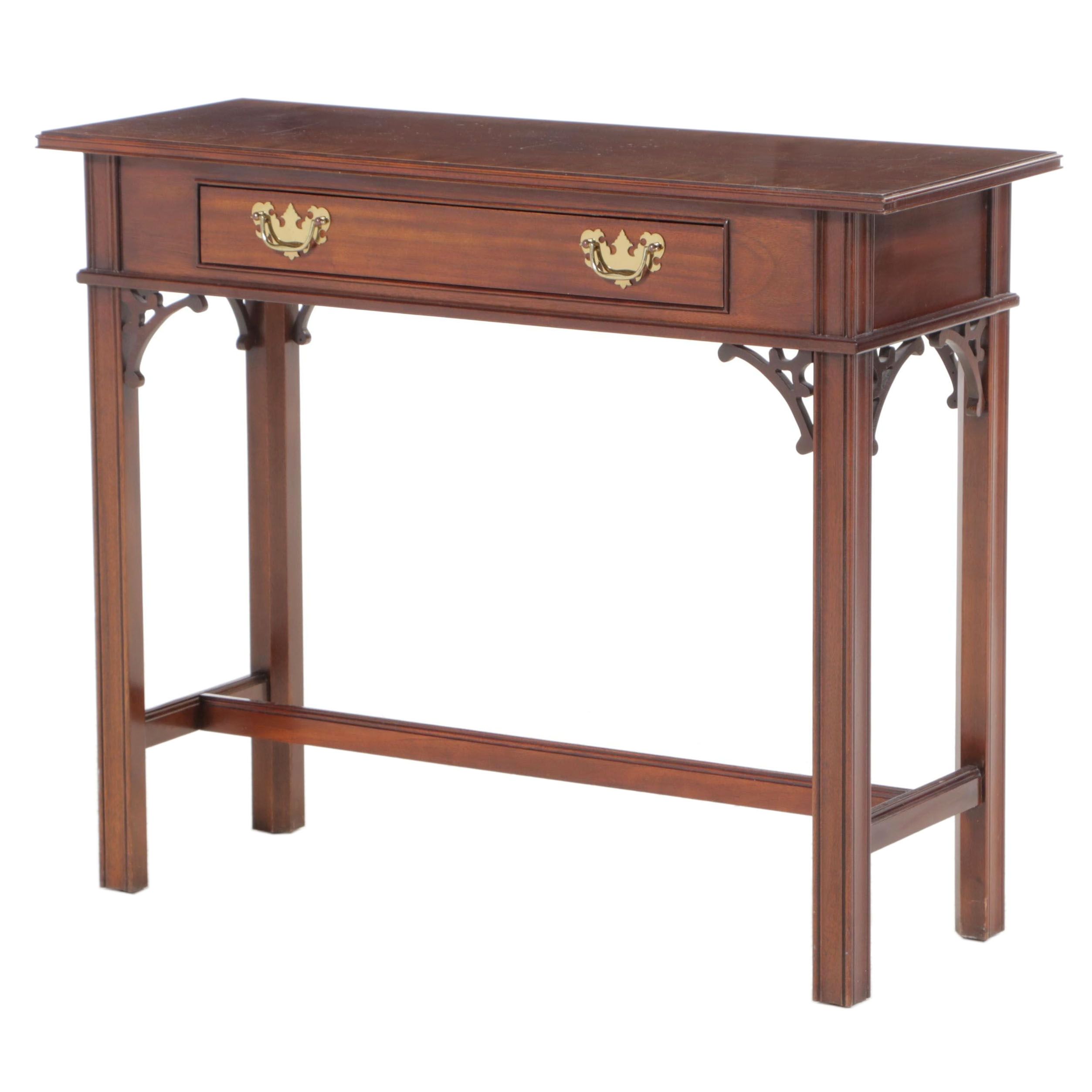 Councill Craftsmen Chippendale Style Mahogany Single-Drawer Console Table