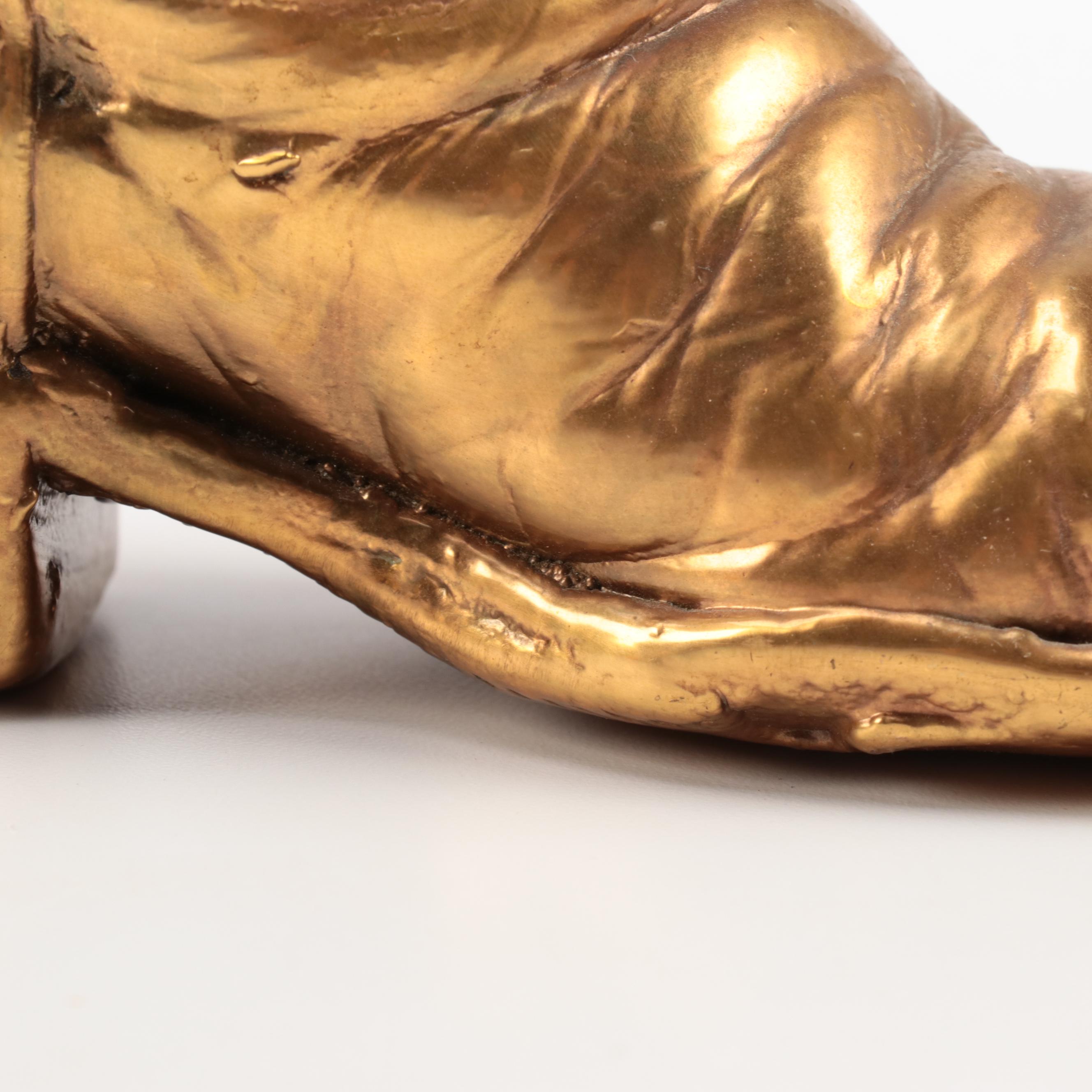 Pair of Bronzed Child's Cowboy Boots