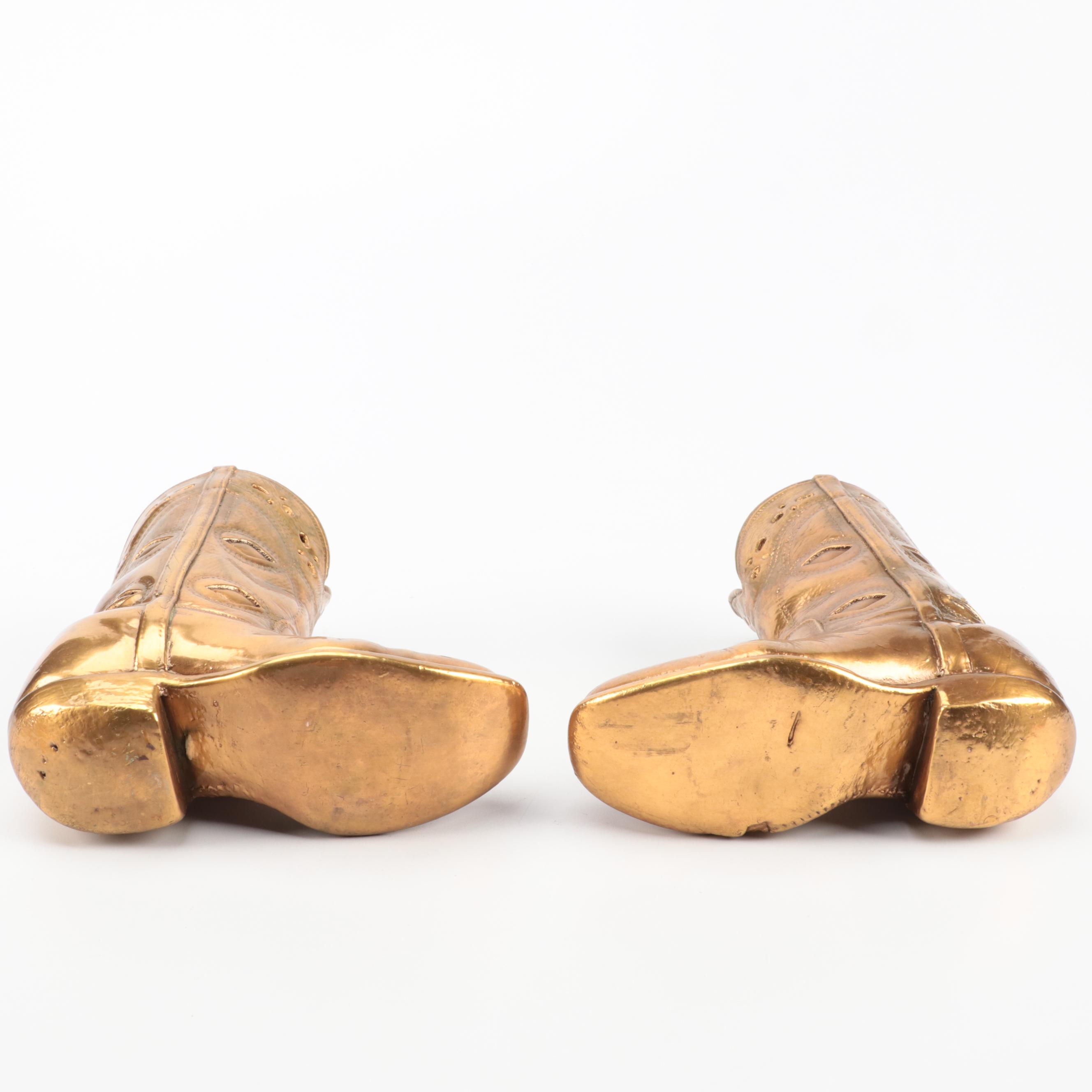 Pair of Bronzed Child's Cowboy Boots