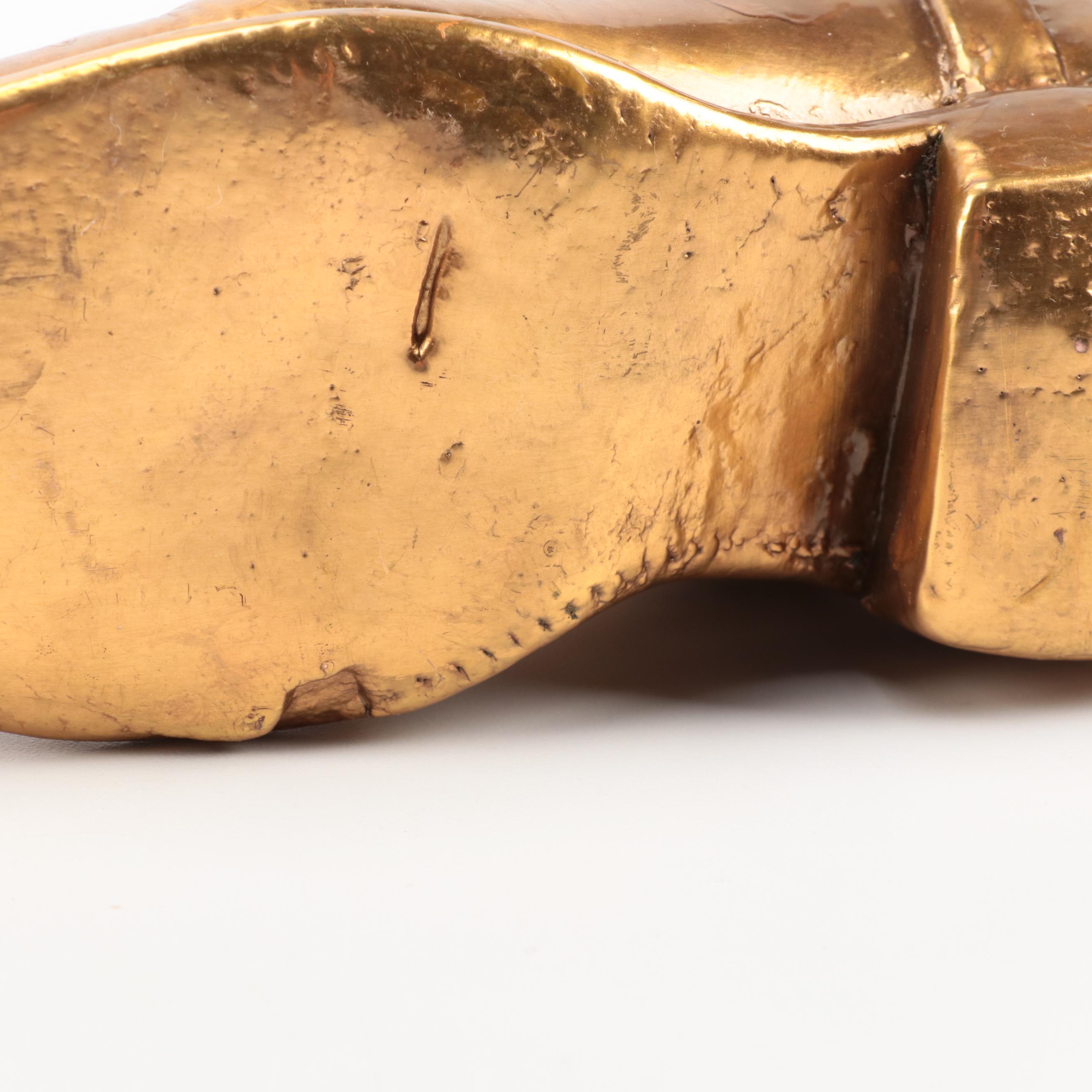 Pair of Bronzed Child's Cowboy Boots