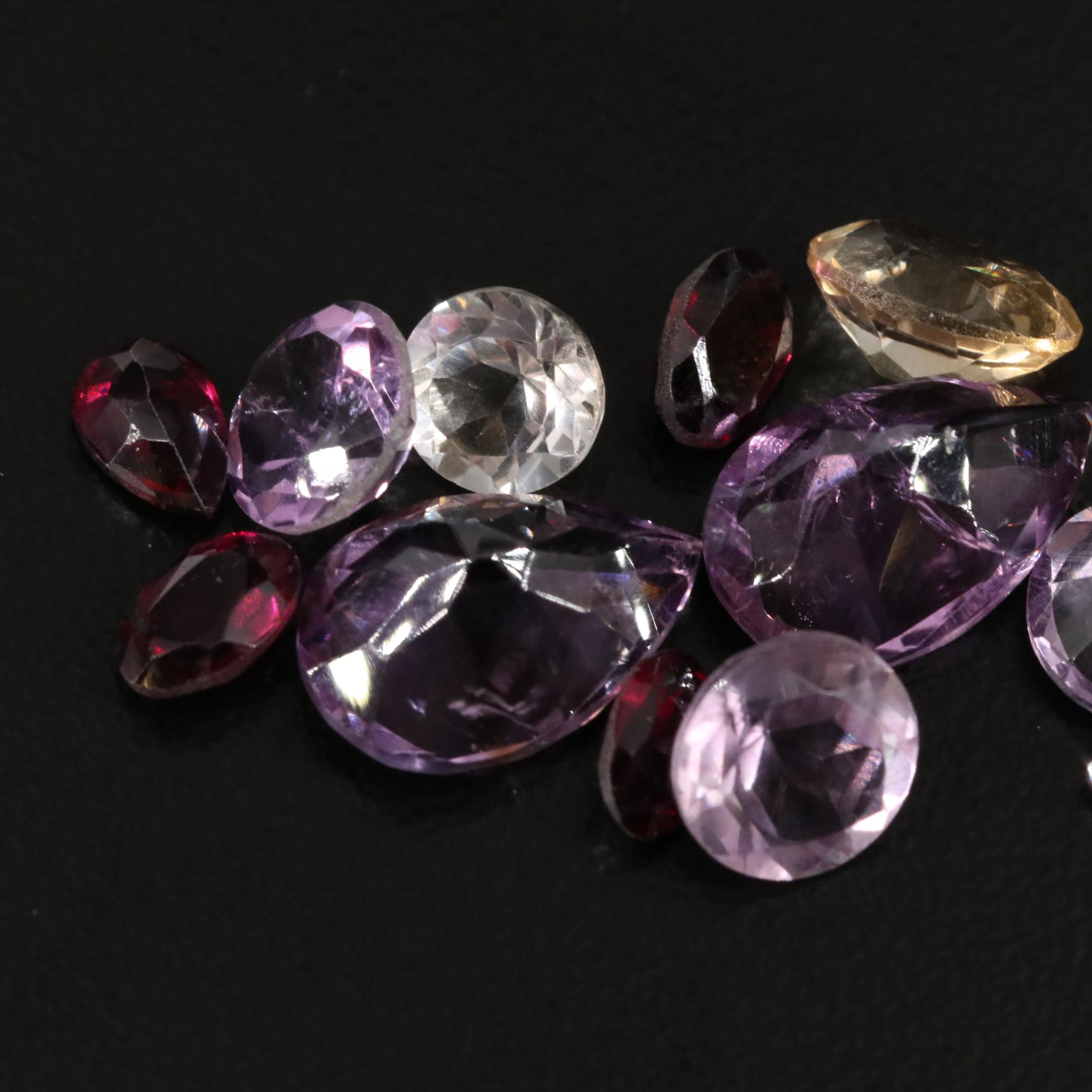 Loose 20.65 CTW Amethyst, Citrine, and Garnet Lot