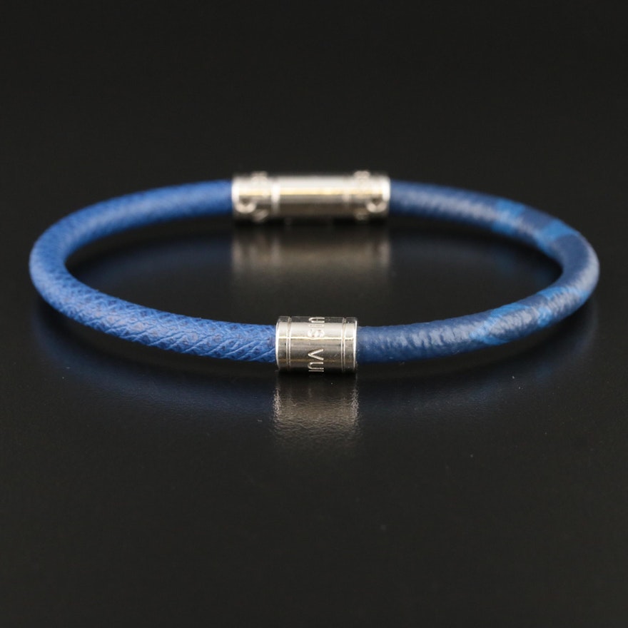 Louis Vuitton Split Bracelet - Blue, Palladium-Plated Bangle