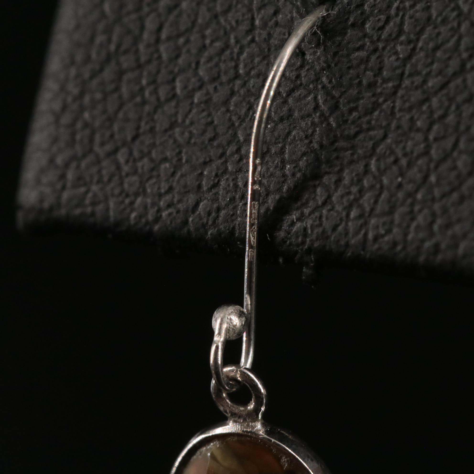 14K Citrine Oval Shaped Drop Earrings