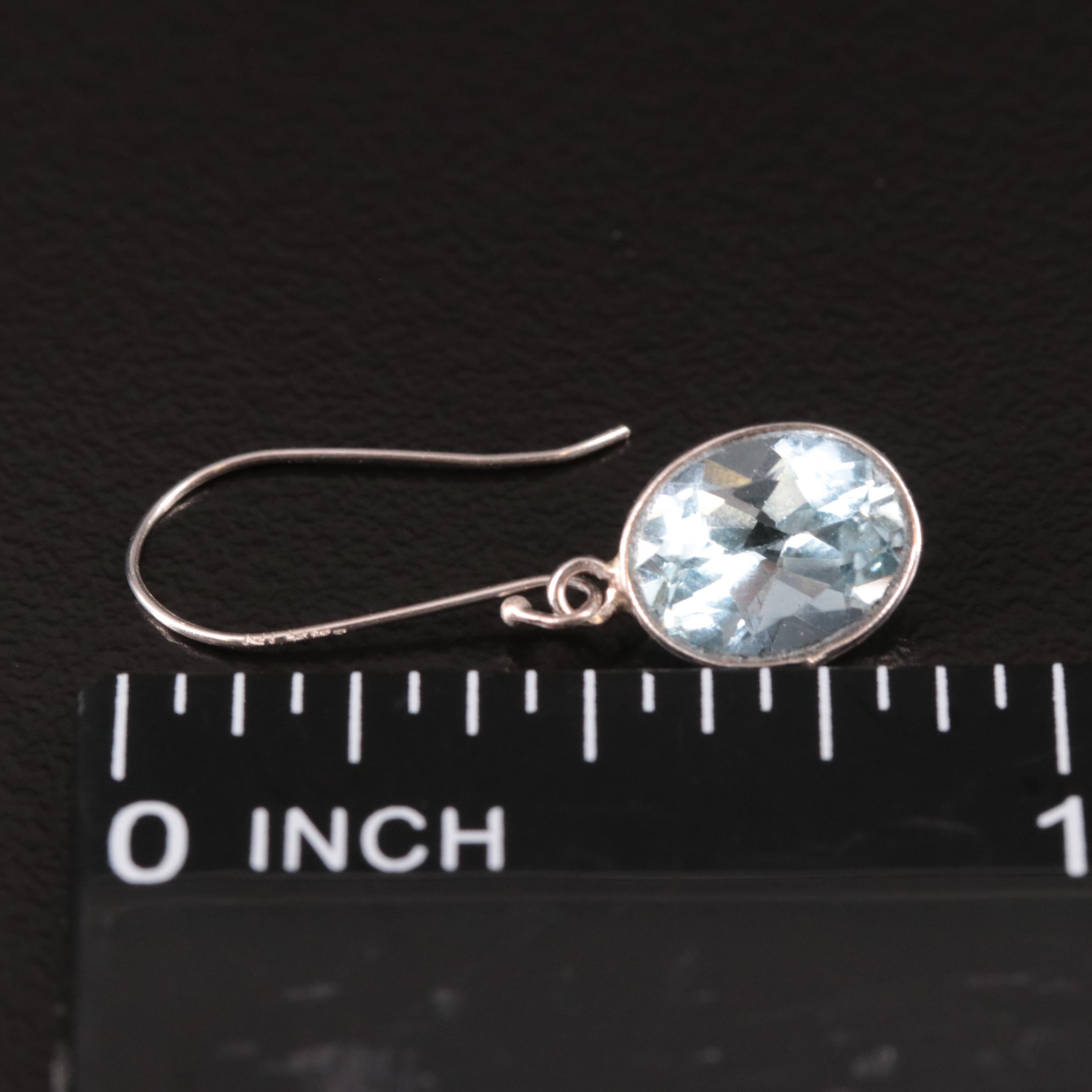 14K Blue Topaz Drop Earrings