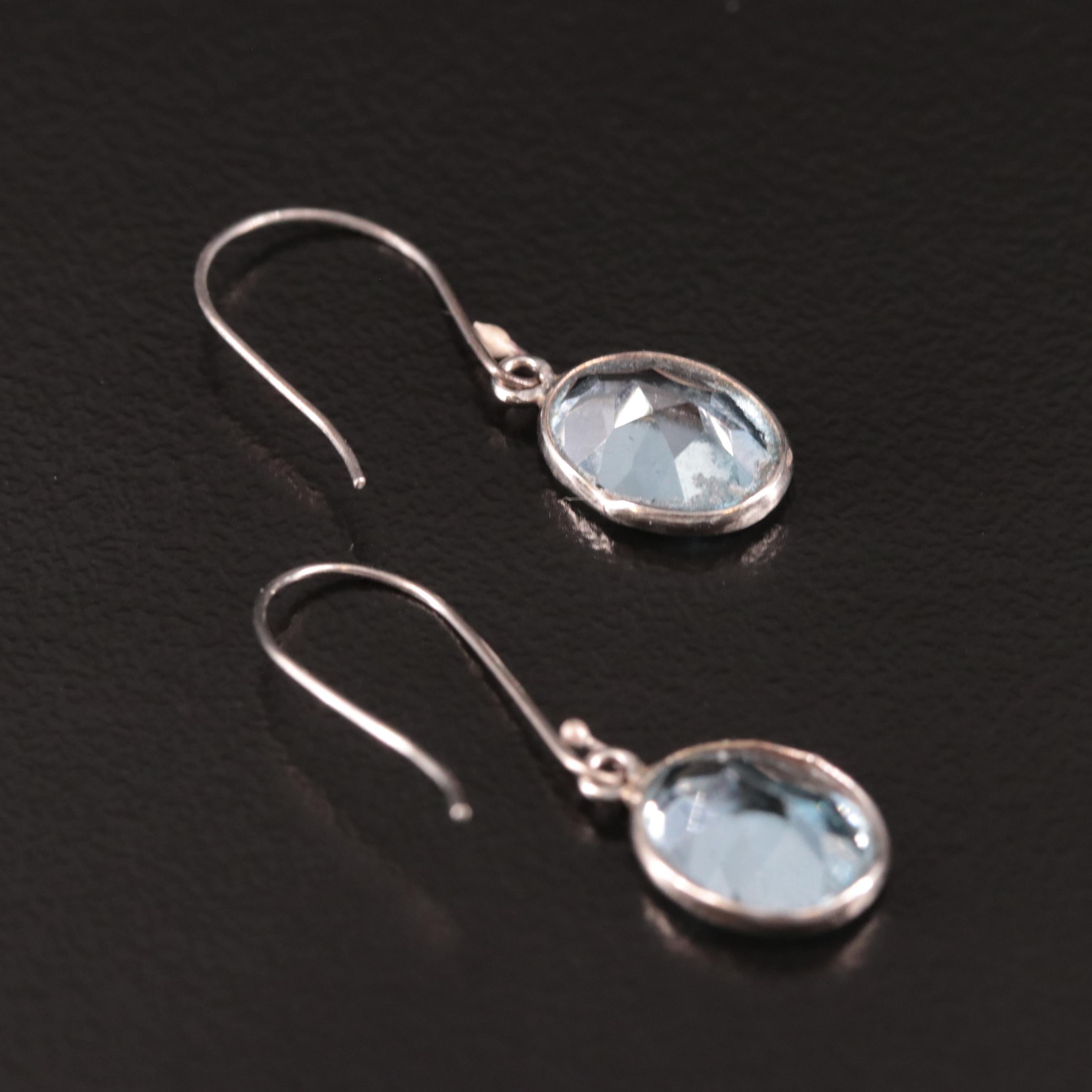 14K Blue Topaz Drop Earrings