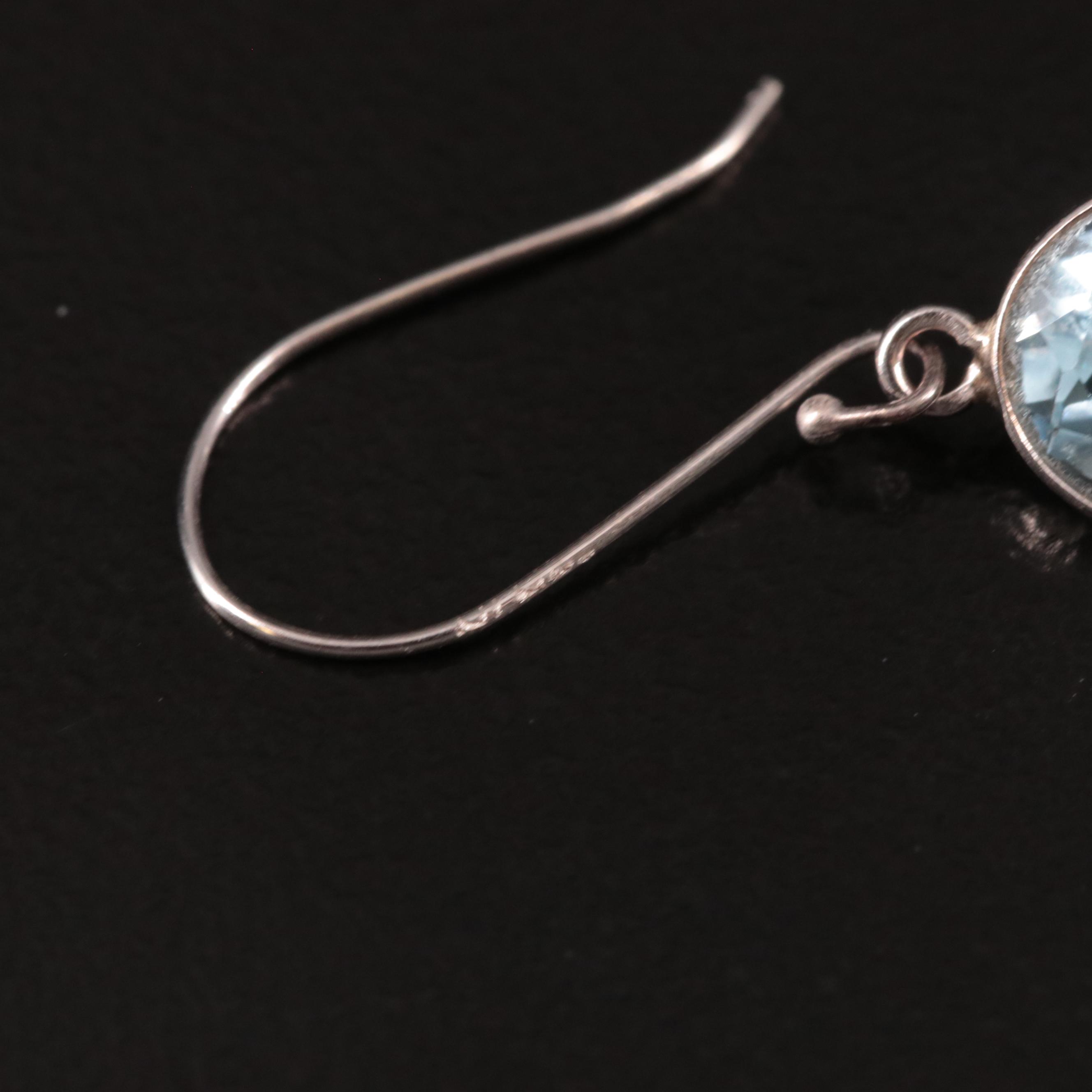 14K Blue Topaz Drop Earrings
