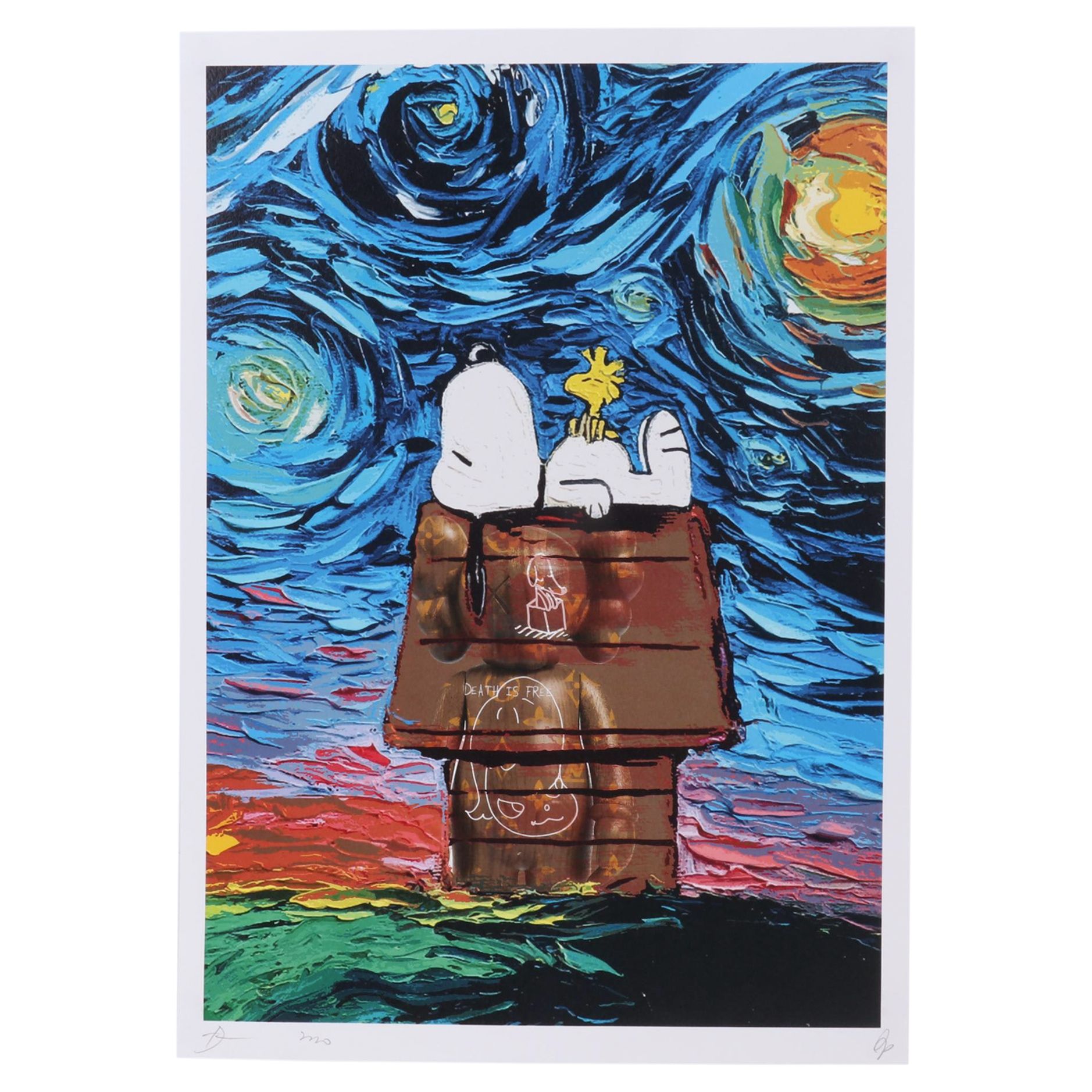 Death NYC Pop Art Graphic Print Snoopy and The Starry Night