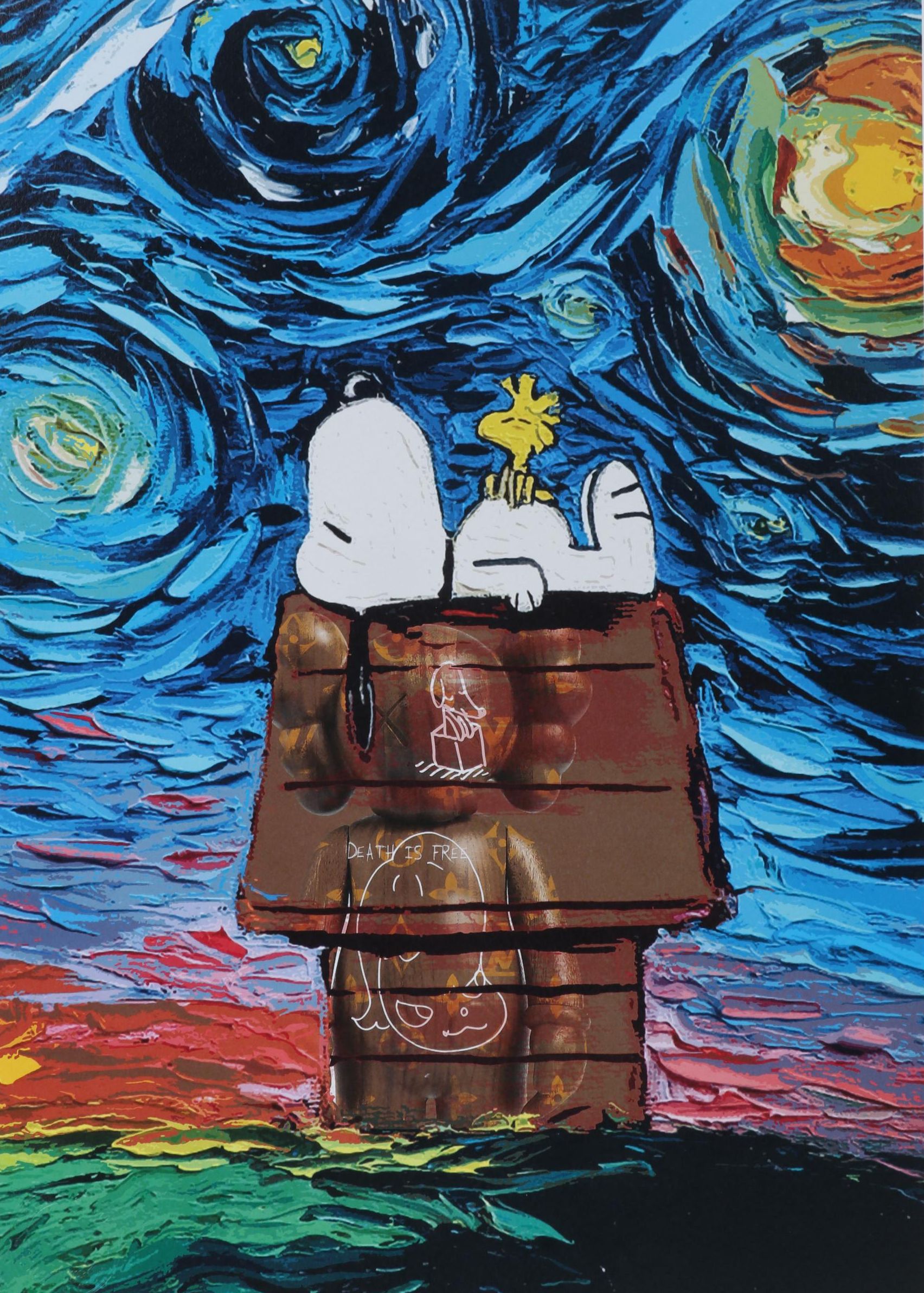 Death NYC Pop Art Graphic Print Snoopy and The Starry Night