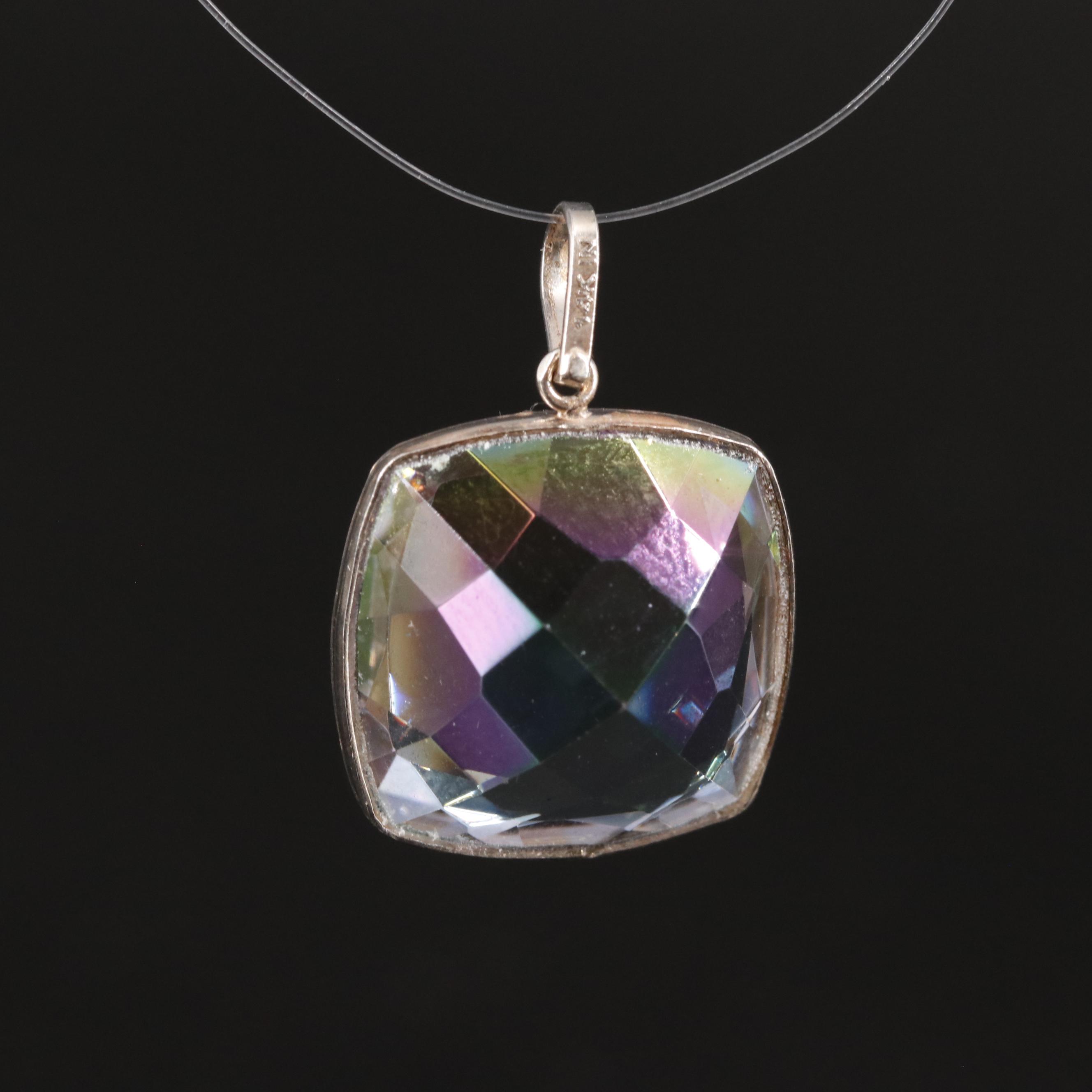 14K Mystic Quartz Pendant