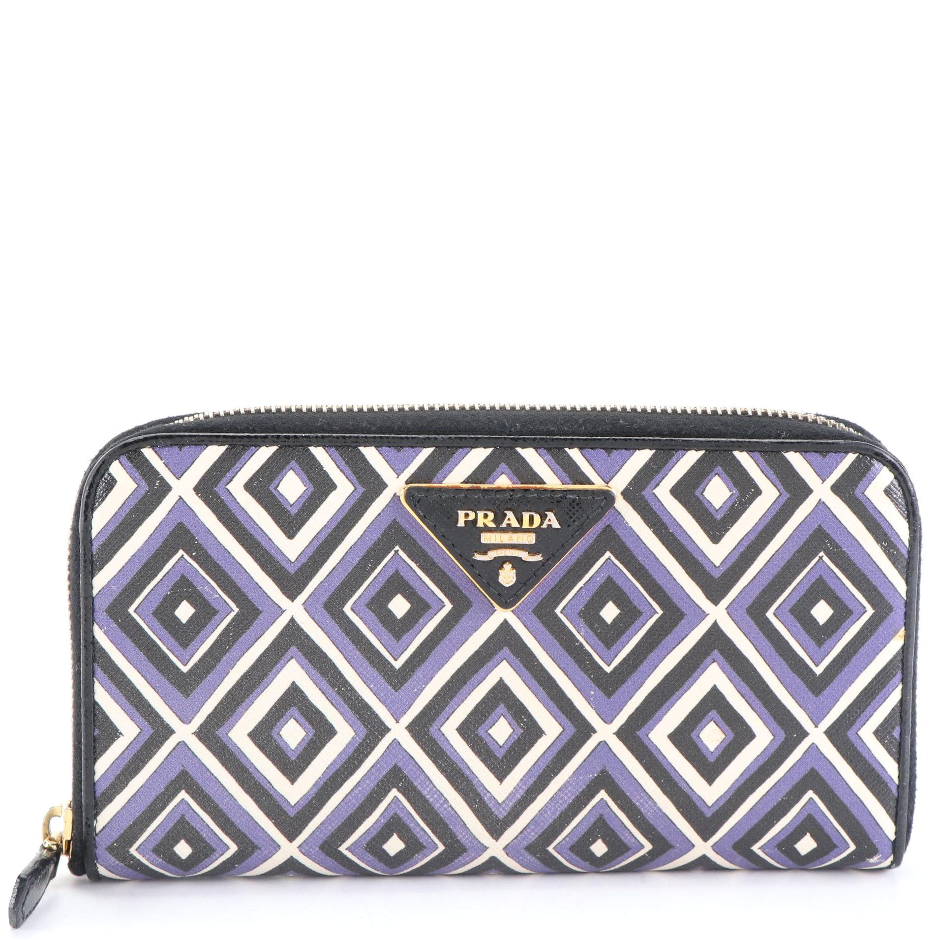 Prada Zip-Around Wallet in Printed Leather