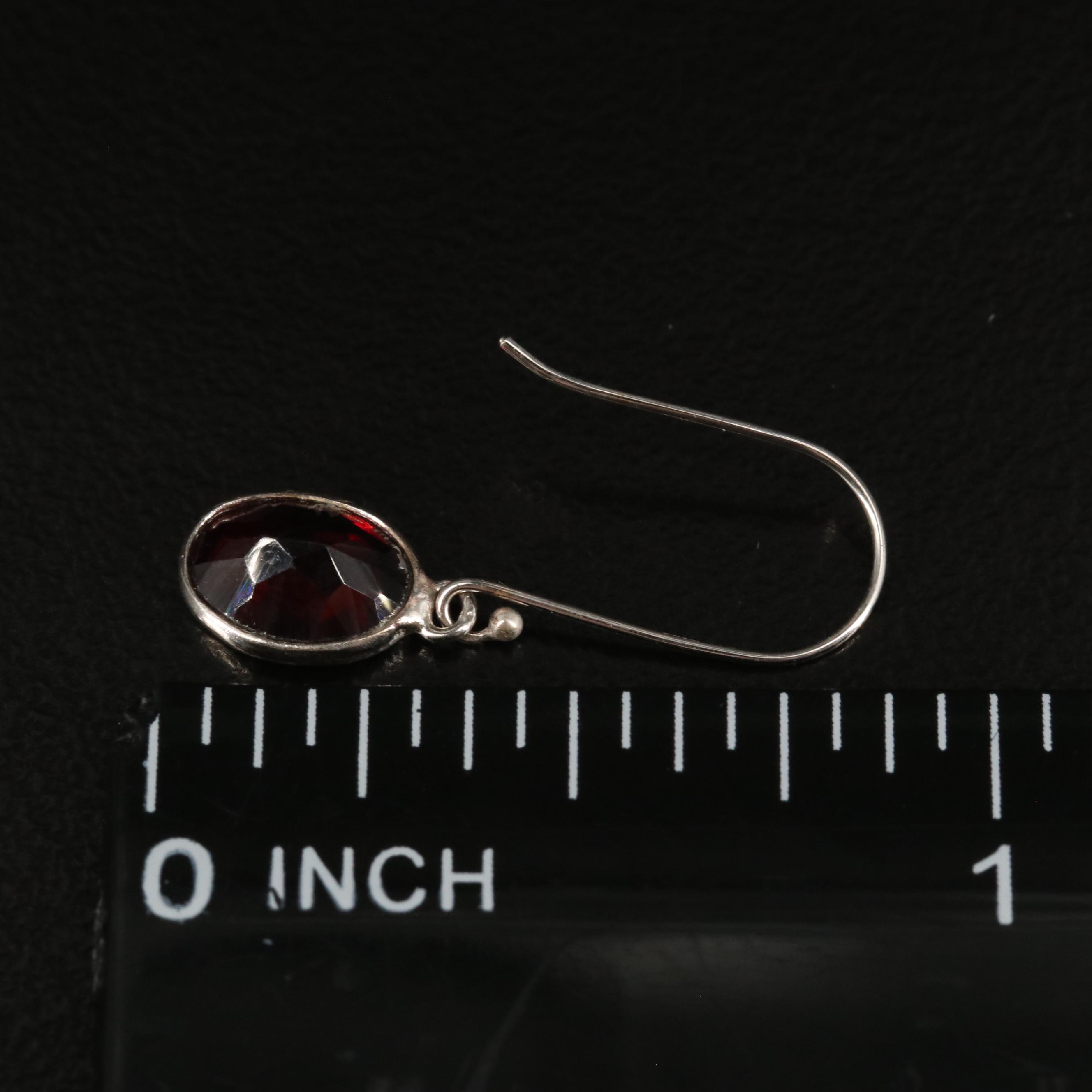 14K Garnet Drop Earrings