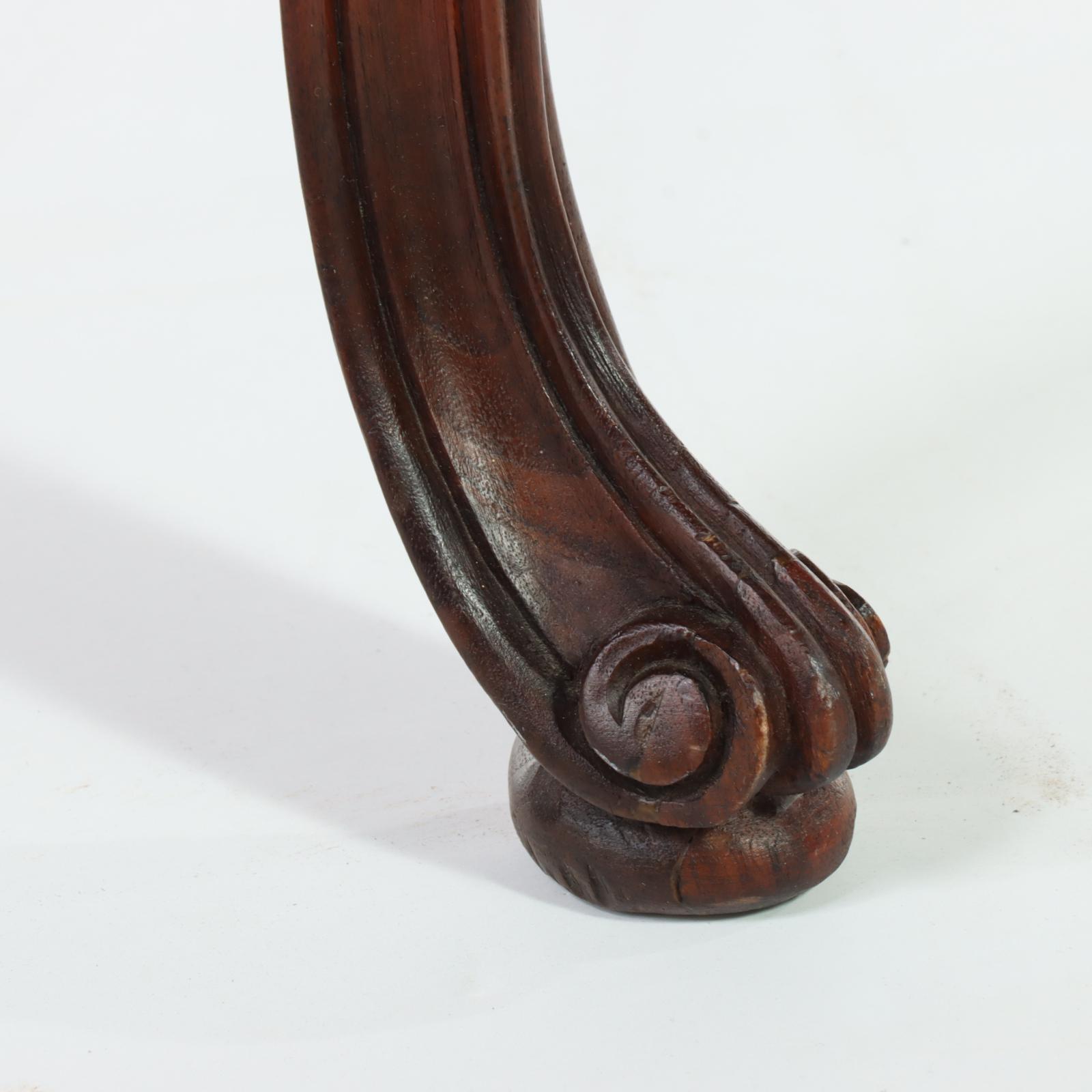 Louis XV Style Carved Walnut and Burl Walnut Top Coffee Table