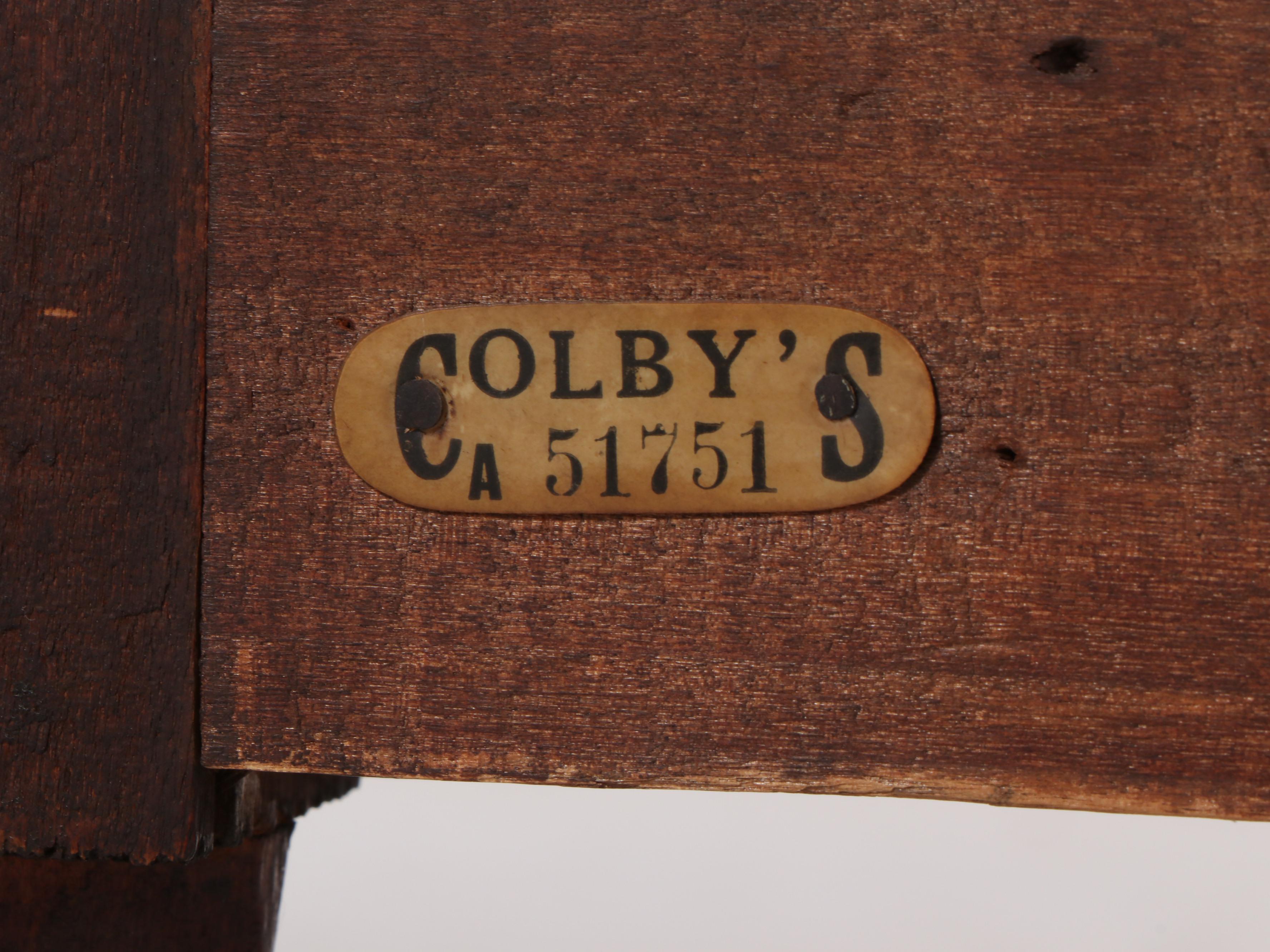 Colby's Louis XV Style Marquetry and Marble Top Demilune Commode