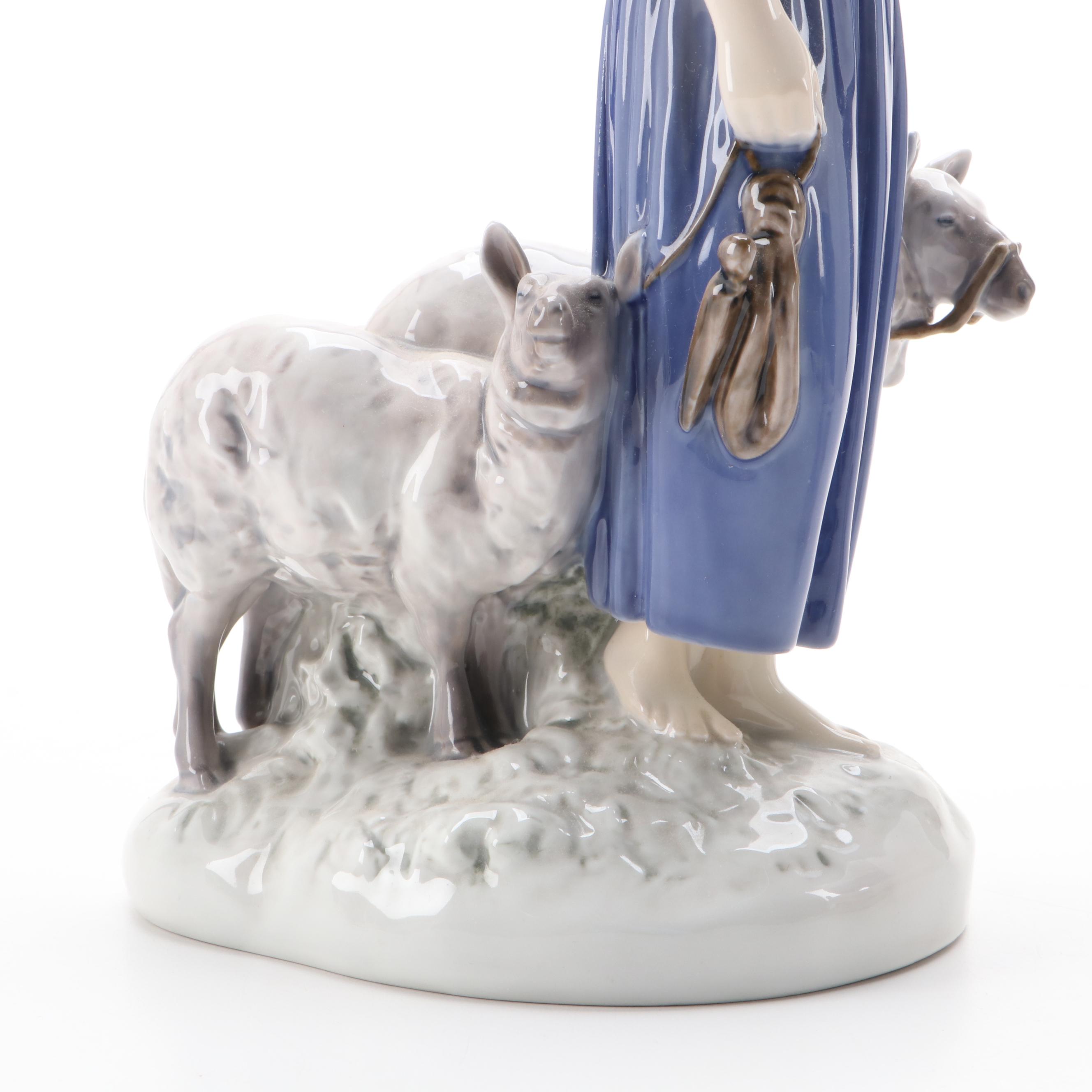 Bing & Grøndahl "Shepherdess" and "Goose Girl" Porcelain Figurines