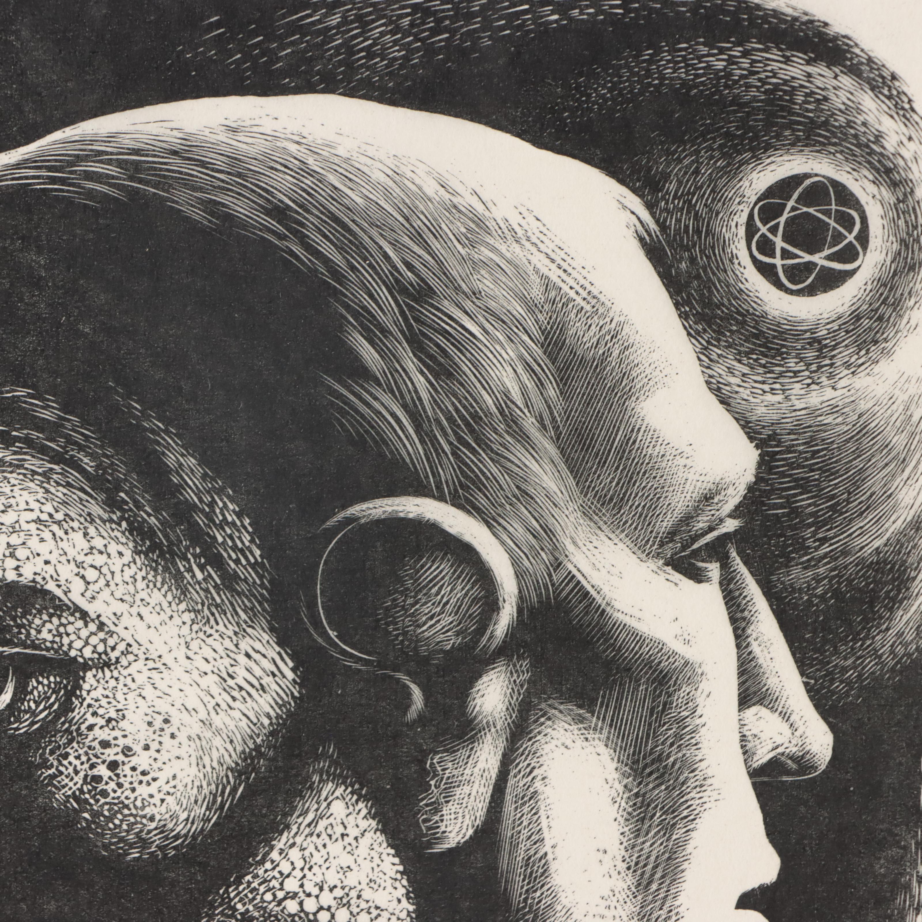 Lynd Ward Wood Engraving "Janus," 1955