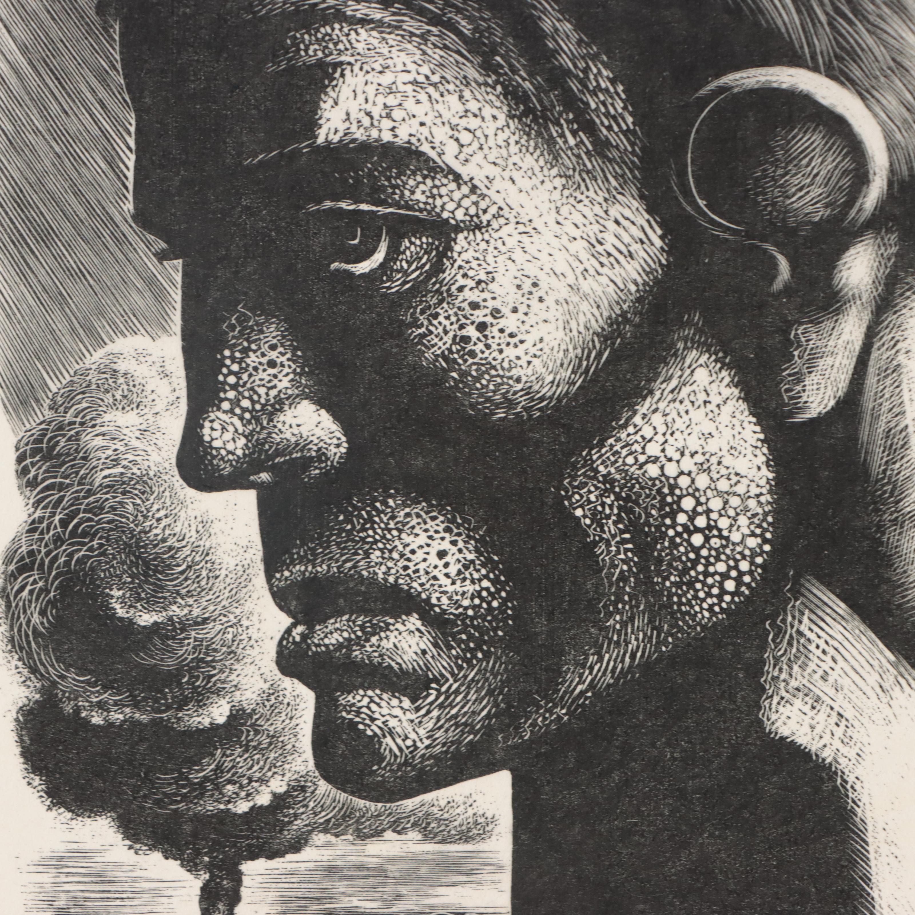 Lynd Ward Wood Engraving "Janus," 1955