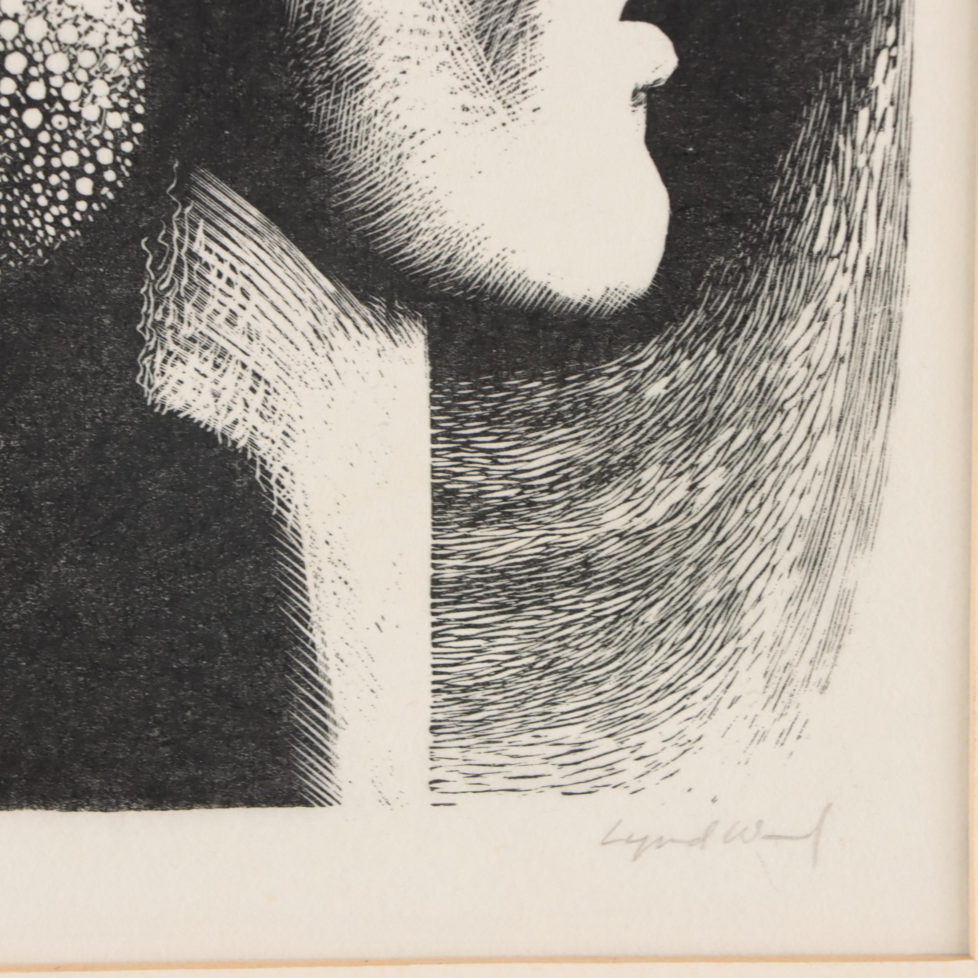 Lynd Ward Wood Engraving "Janus," 1955